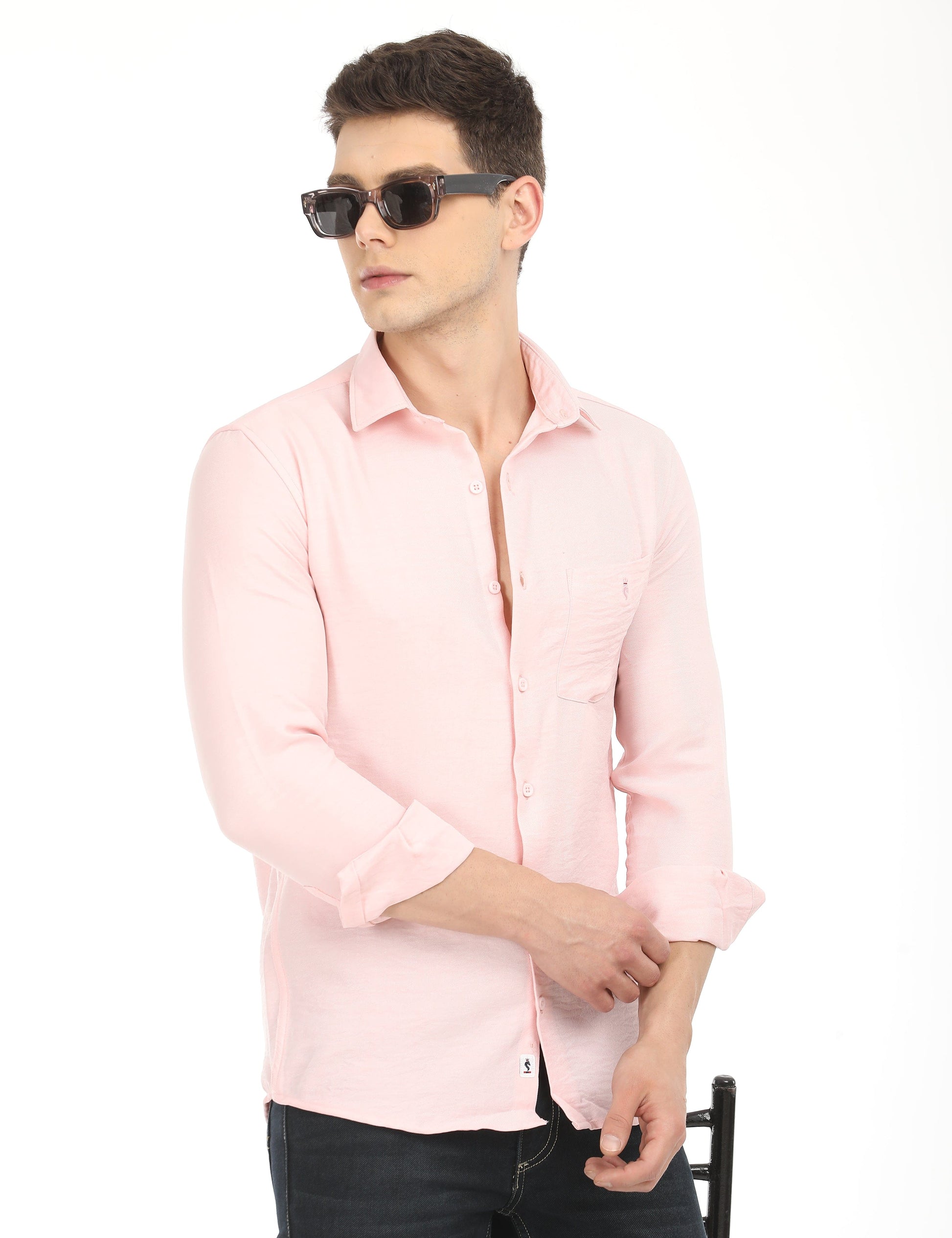 Men's Slim Fit Solid Full Sleeves Casual Shirt