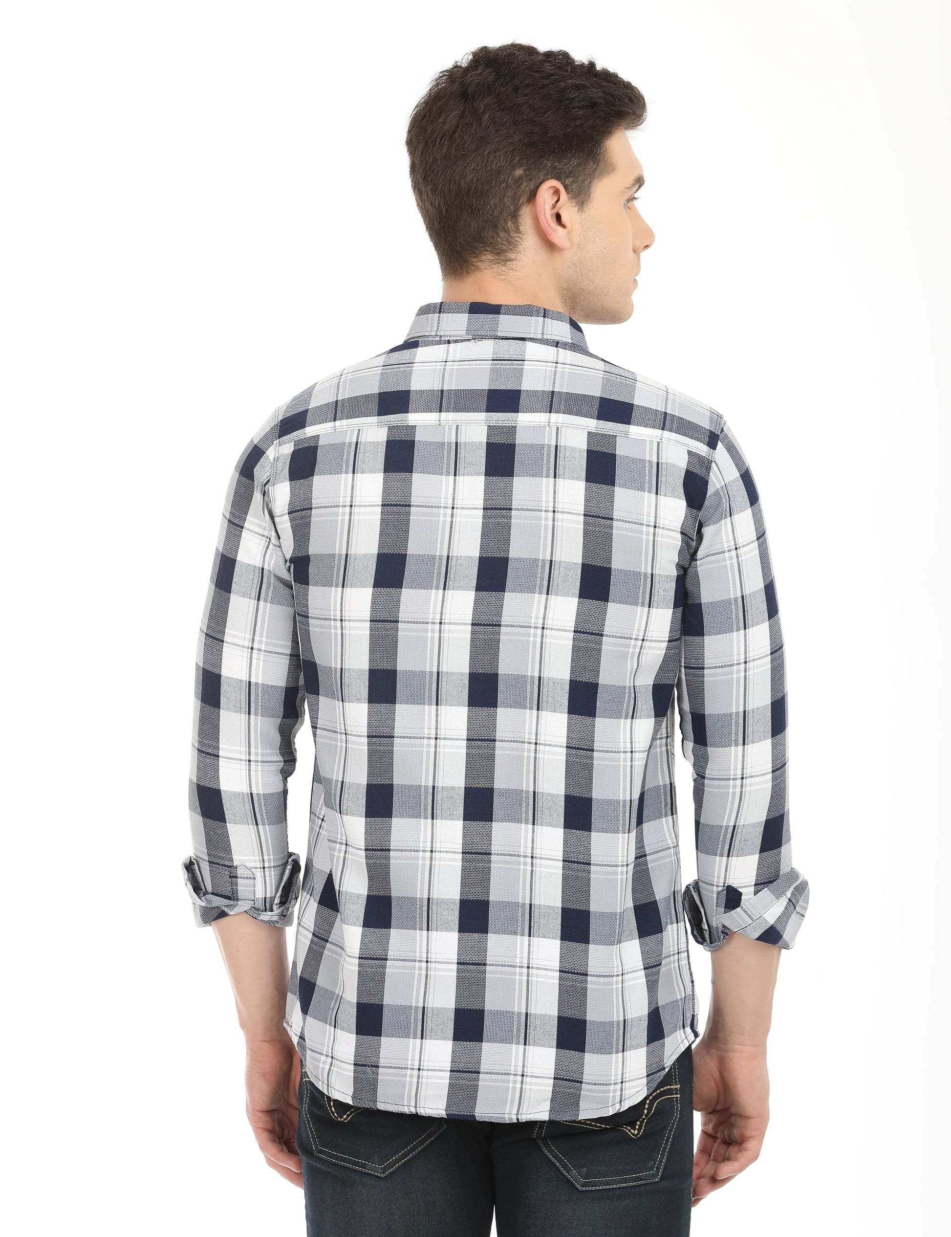 Men's Slim Fit Checks Full Sleeves Casual Shirt