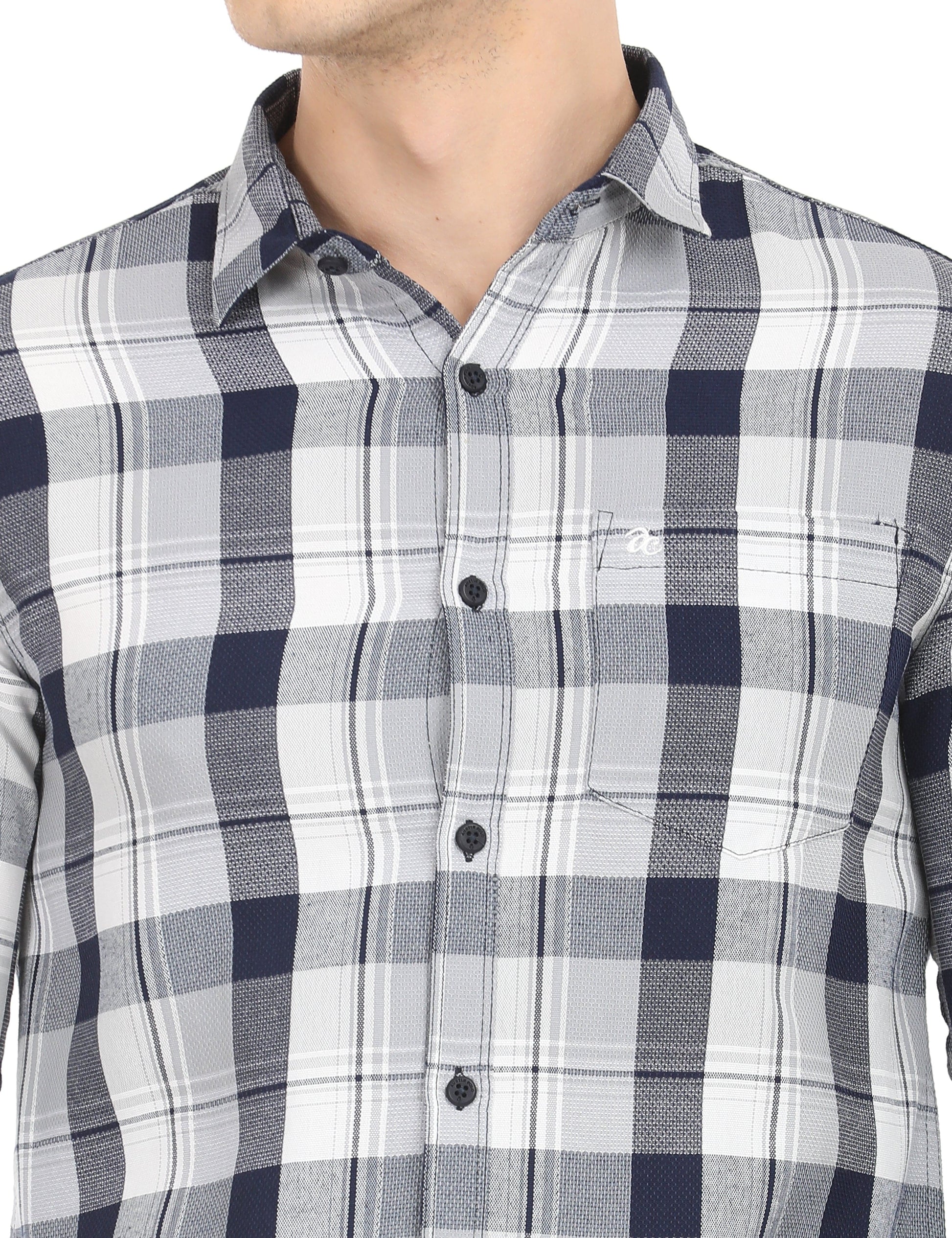 Men's Slim Fit Checks Full Sleeves Casual Shirt