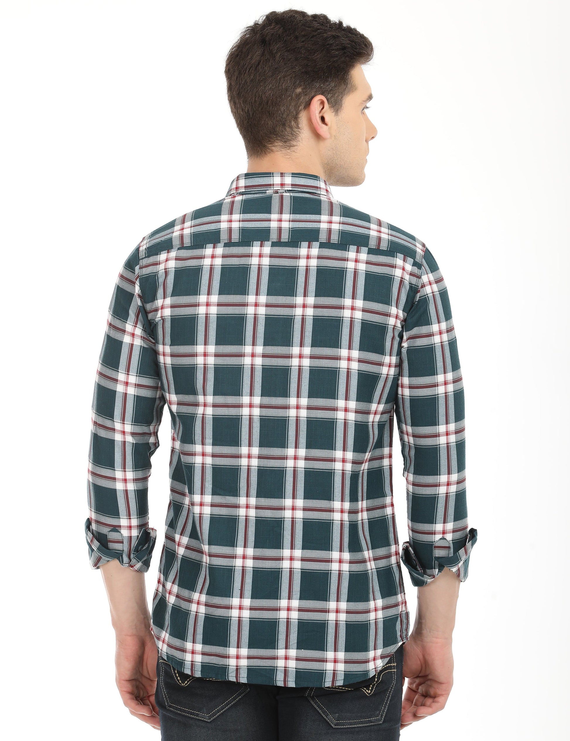 Men's Slim Fit Checks Full Sleeves Casual Shirt