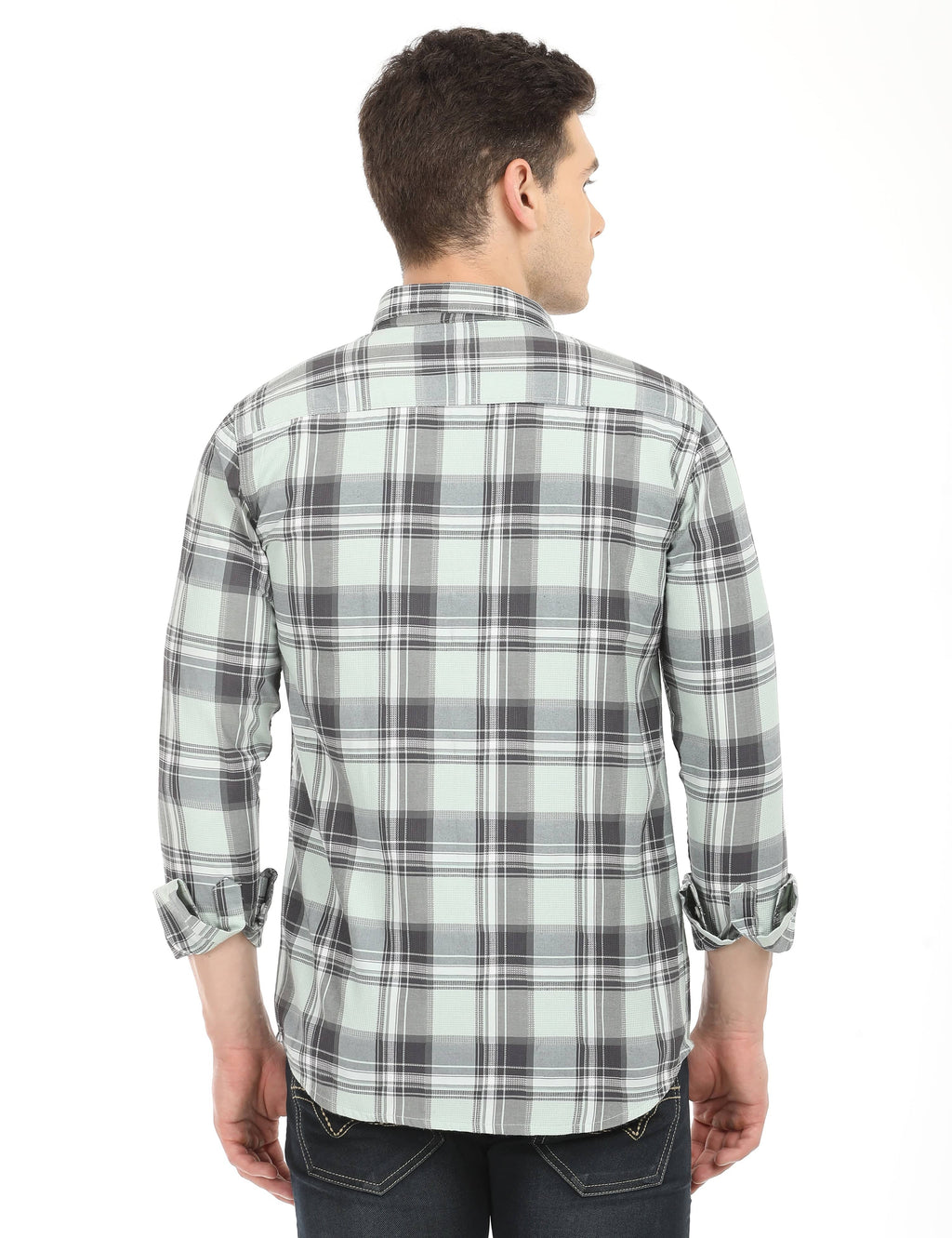Men's Slim Fit Checks Full Sleeves Casual Shirt