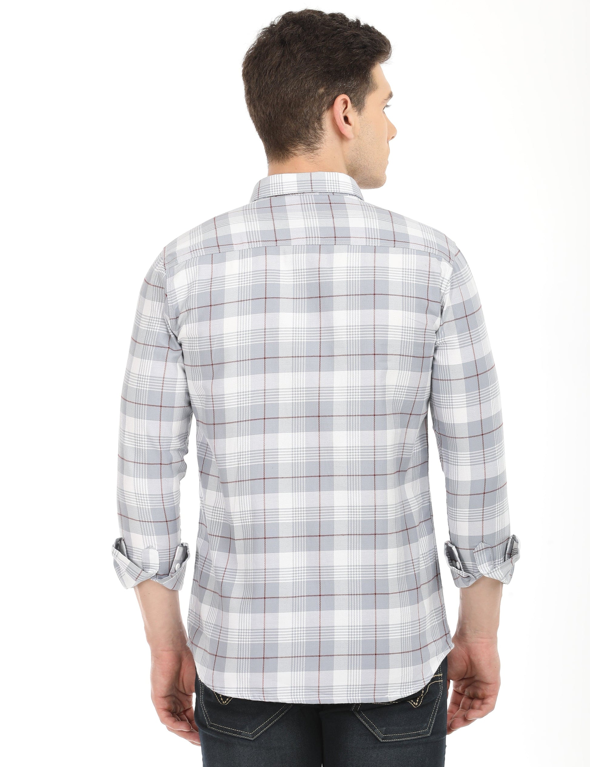 Men's Slim Fit Checks Full Sleeves Casual Shirt