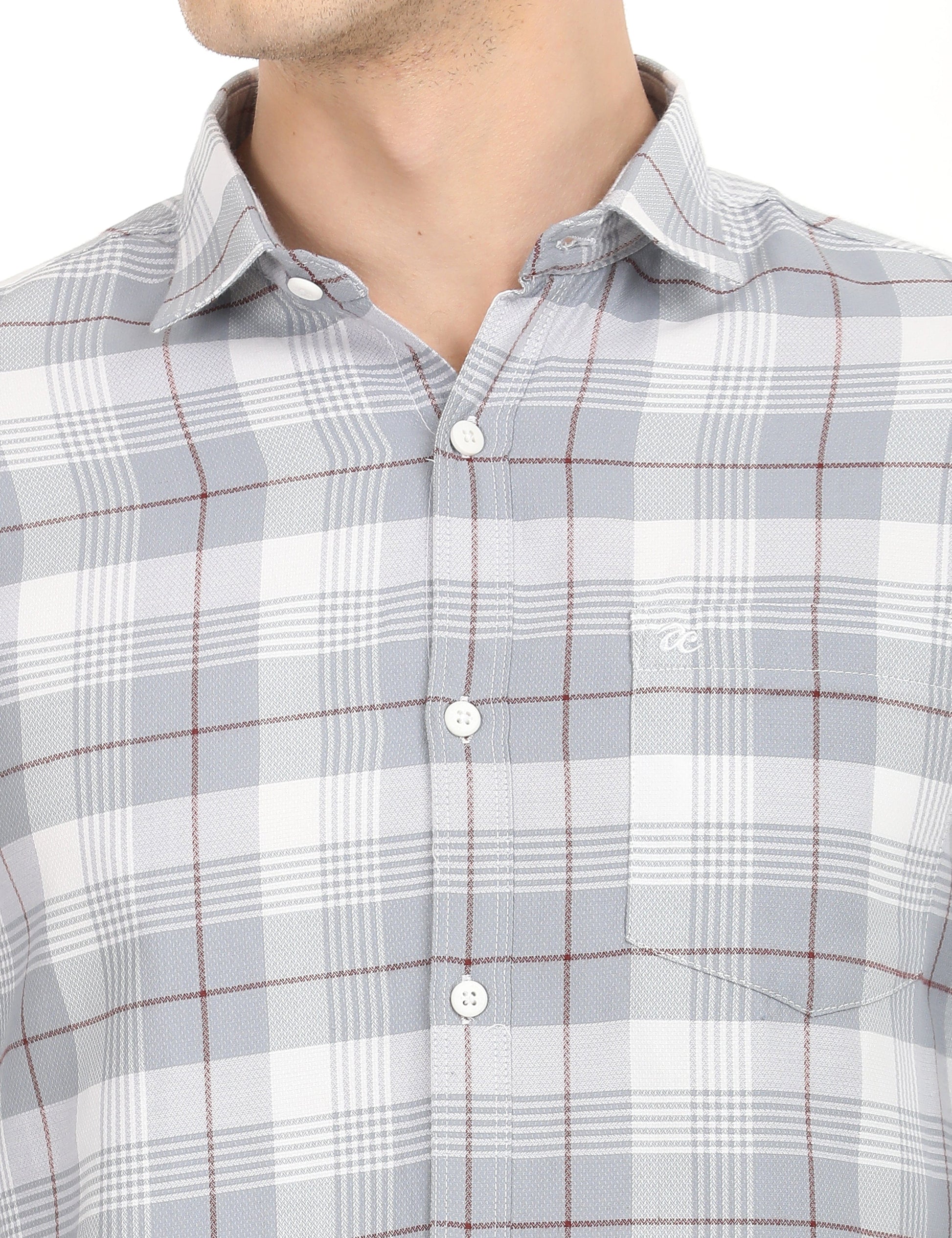 Men's Slim Fit Checks Full Sleeves Casual Shirt