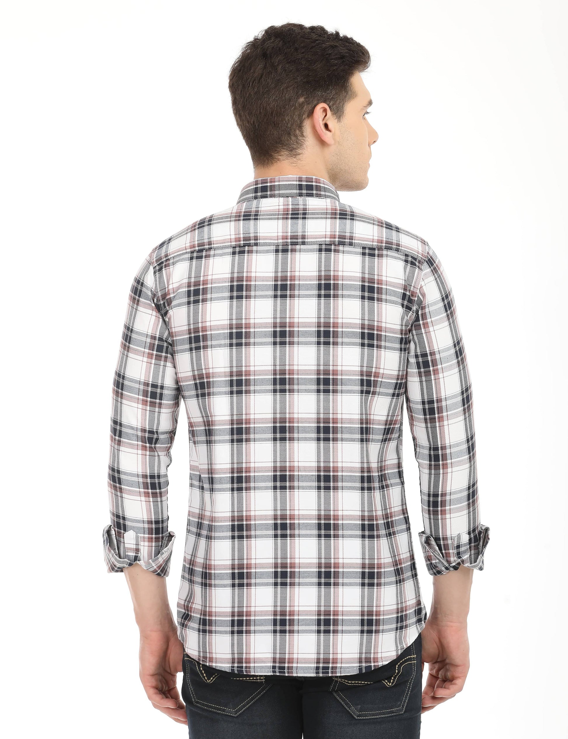 Men's Slim Fit Checks Full Sleeves Casual Shirt