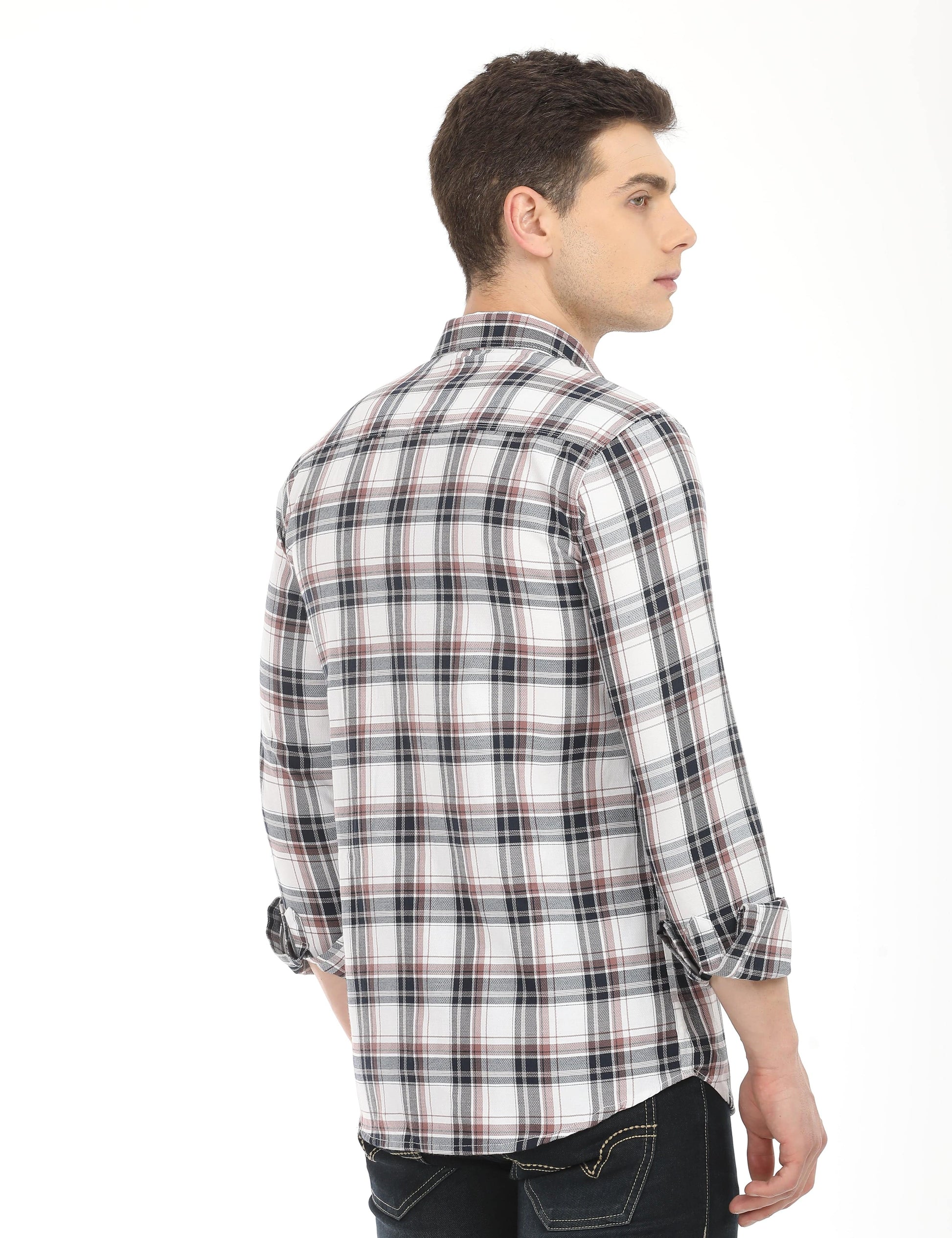 Men's Slim Fit Checks Full Sleeves Casual Shirt
