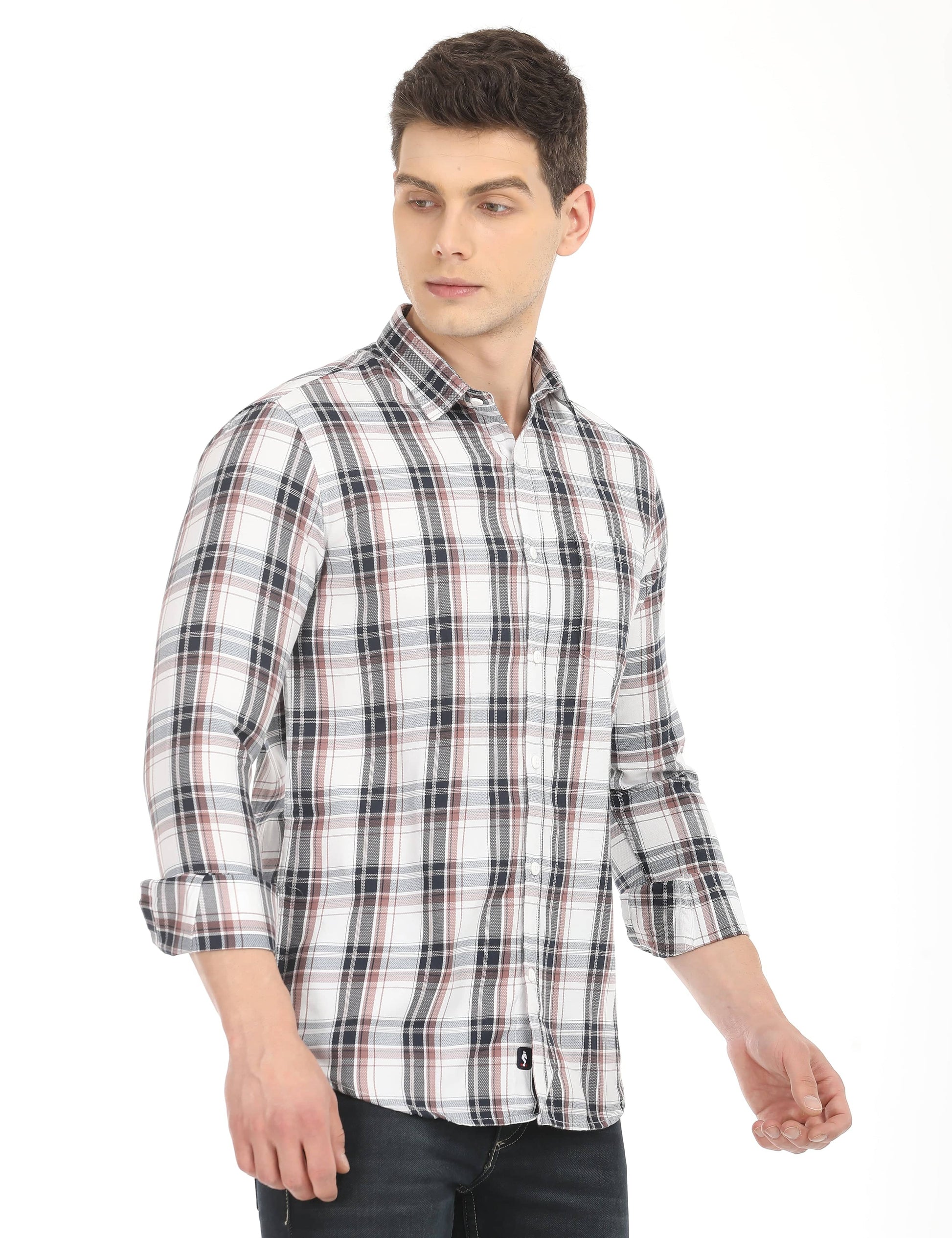 Men's Slim Fit Checks Full Sleeves Casual Shirt