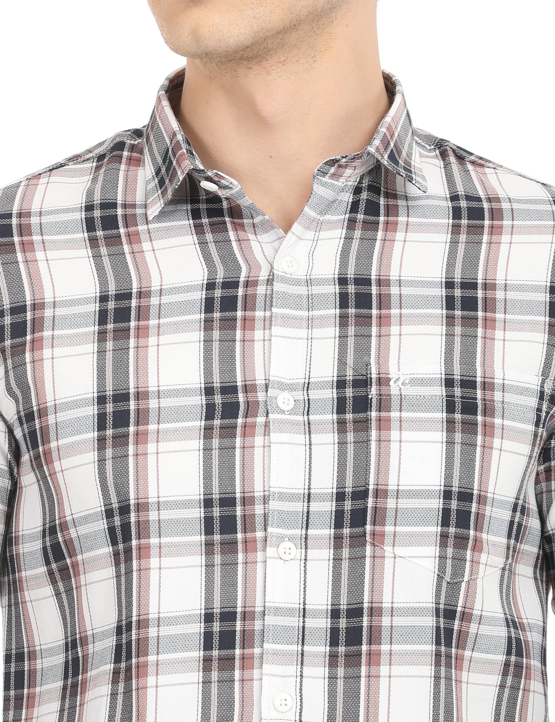 Men's Slim Fit Checks Full Sleeves Casual Shirt
