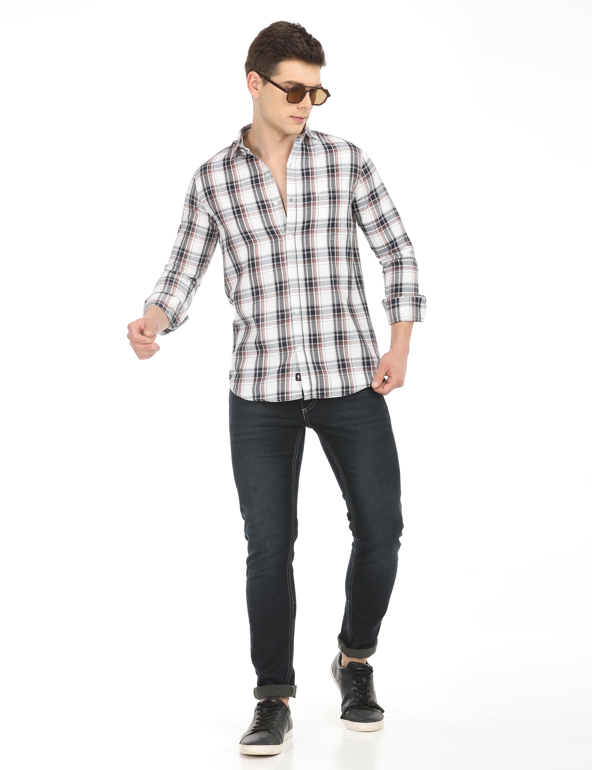 Men's Slim Fit Checks Full Sleeves Casual Shirt