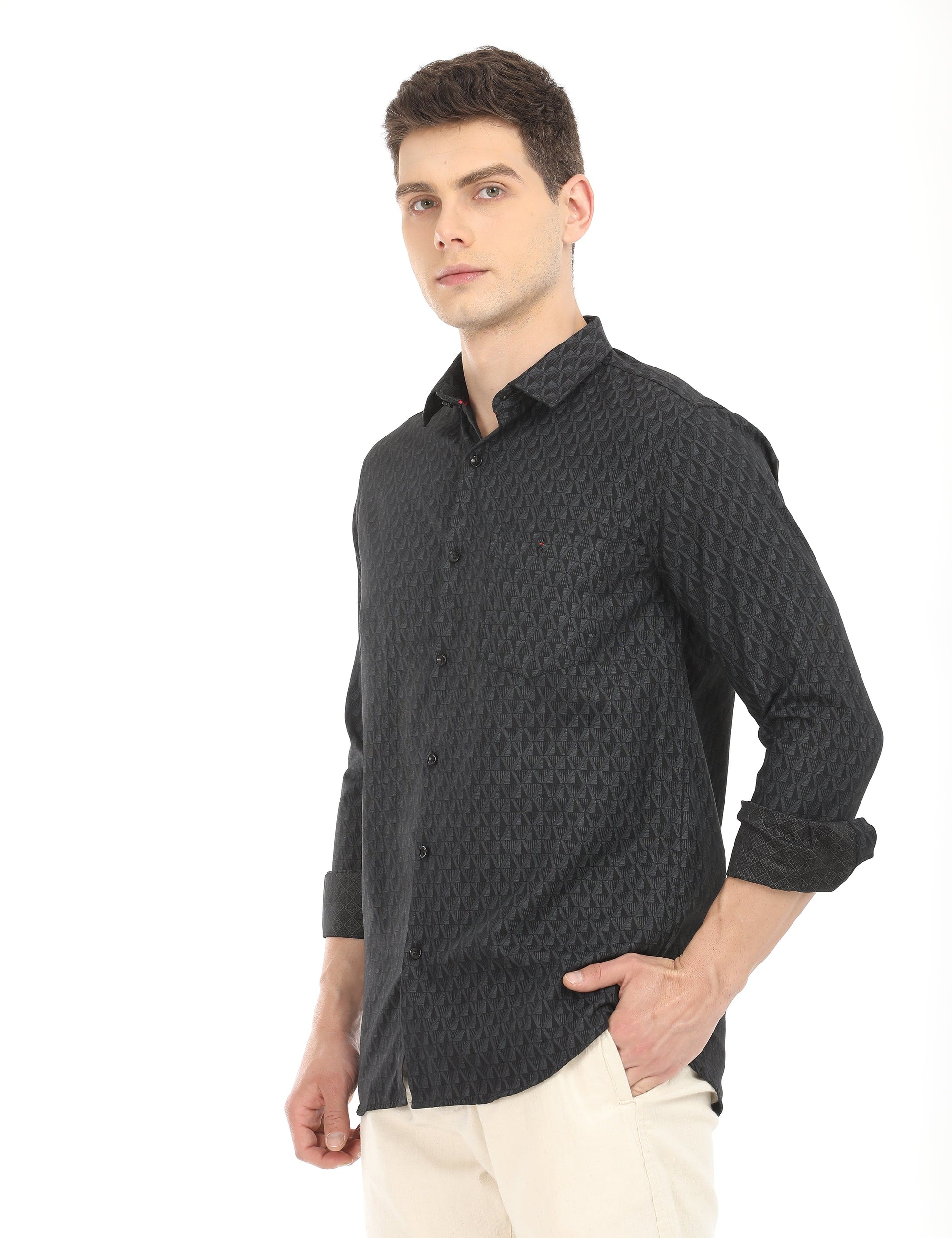 Men's Slim Fit Printed Full Sleeves Casual Shirt