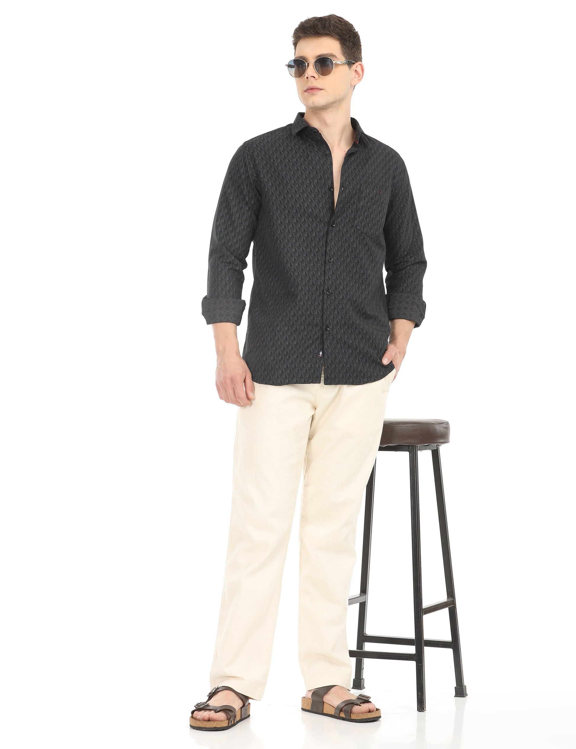 Men's Slim Fit Printed Full Sleeves Casual Shirt