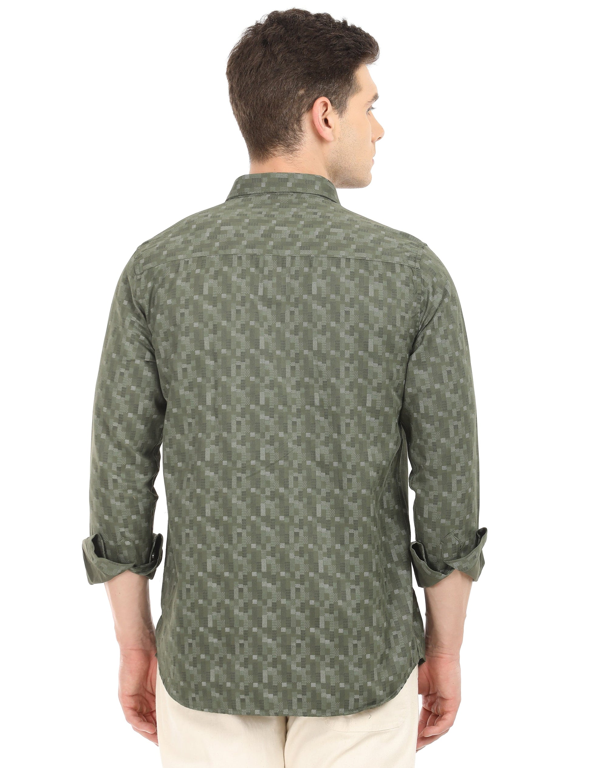 Men's Slim Fit Printed Full Sleeves Casual Shirt