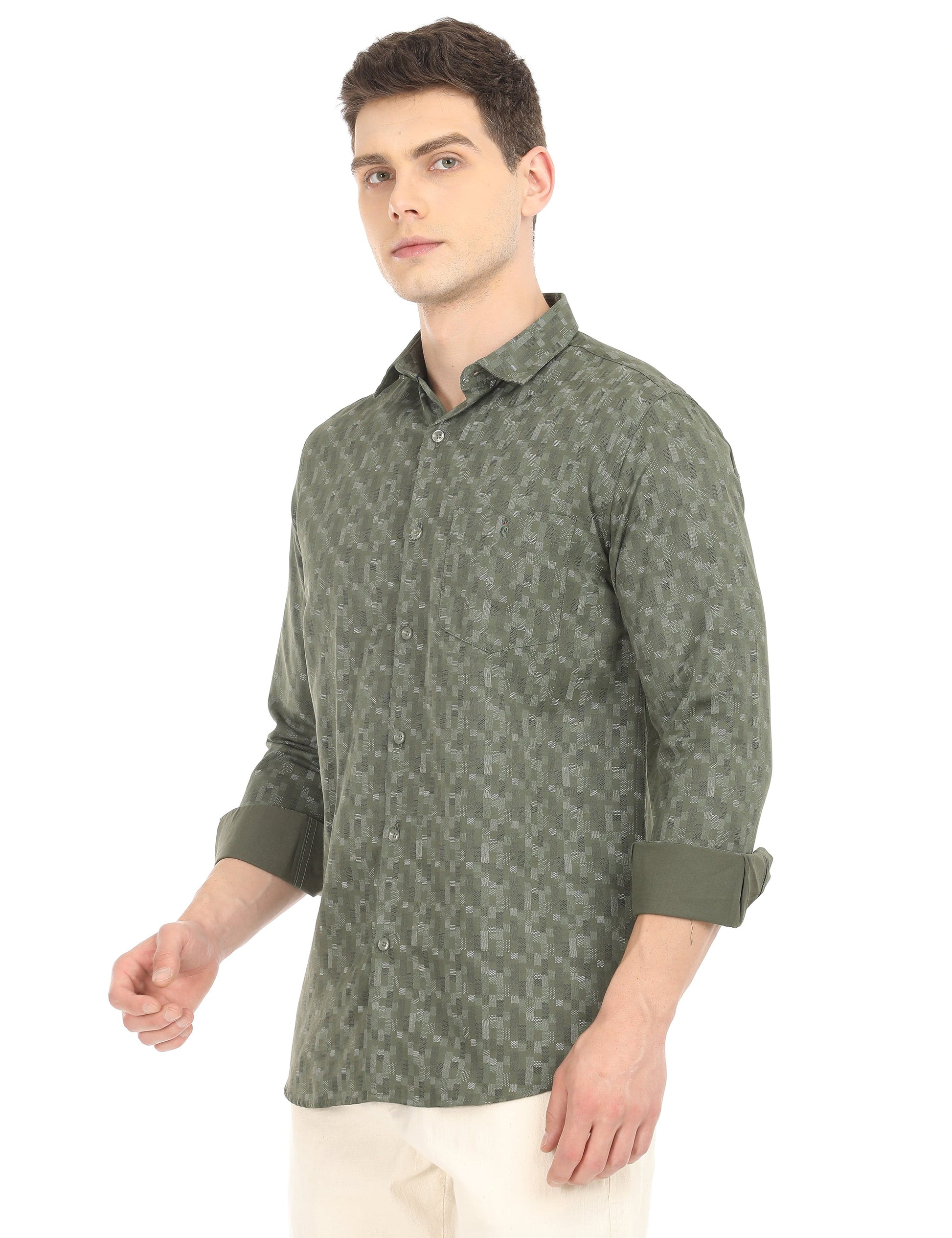 Men's Slim Fit Printed Full Sleeves Casual Shirt