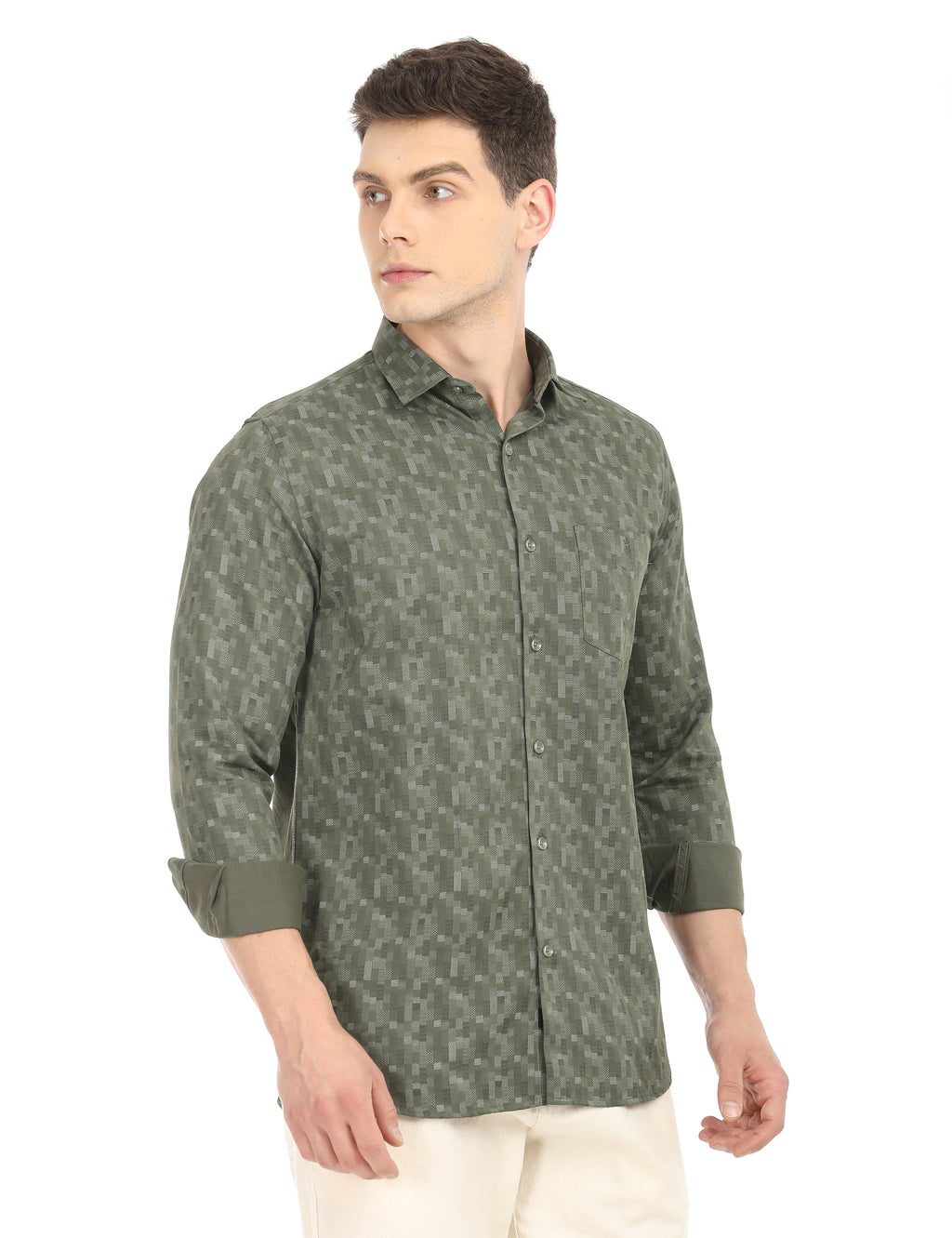 Men's Slim Fit Printed Full Sleeves Casual Shirt