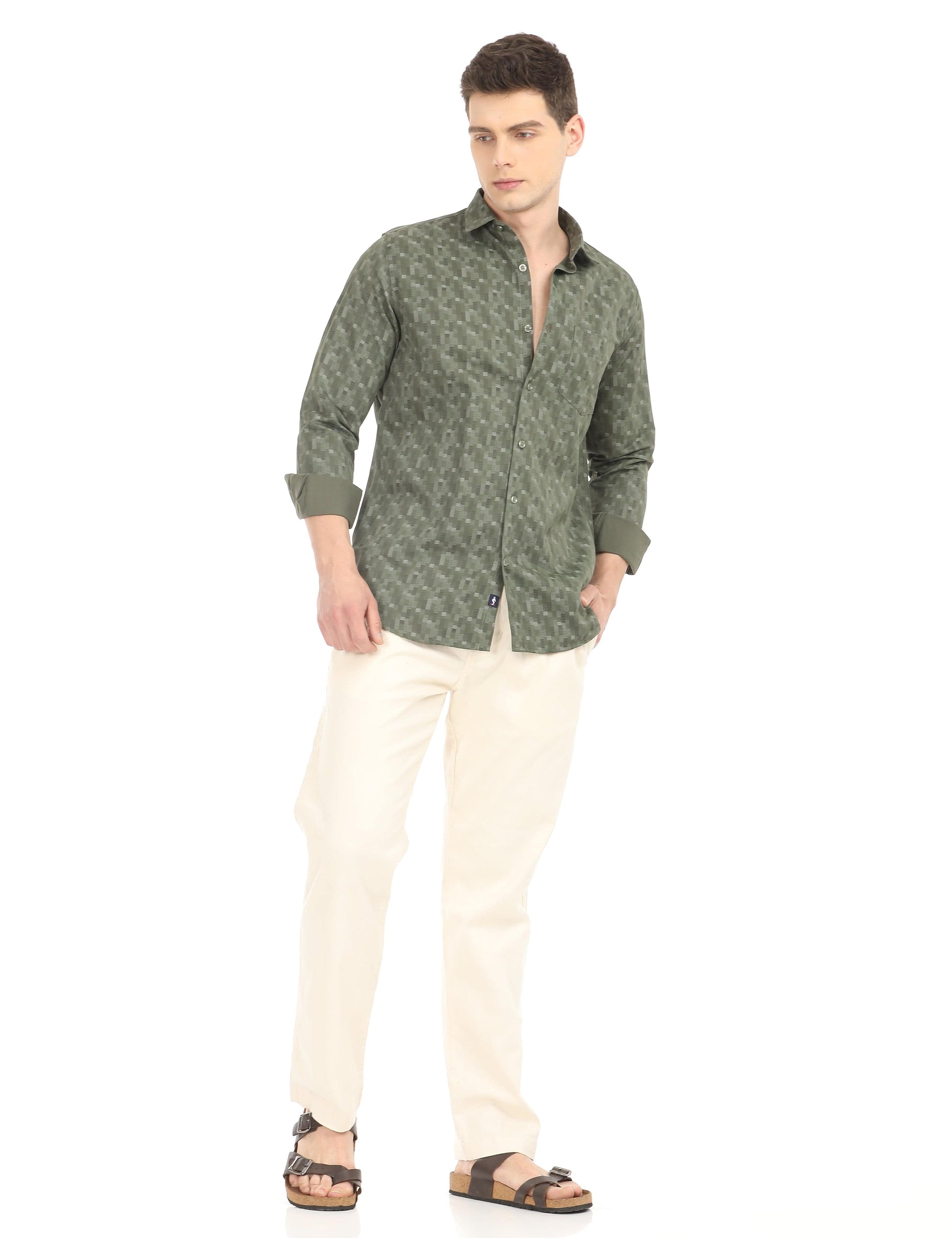 Men's Slim Fit Printed Full Sleeves Casual Shirt