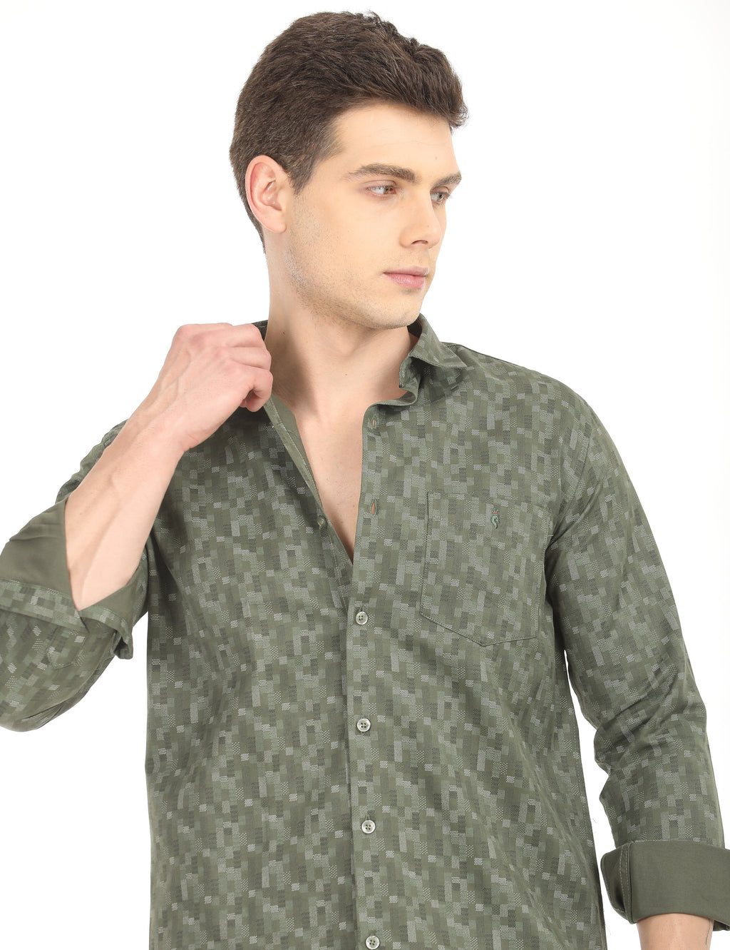 Men's Slim Fit Printed Full Sleeves Casual Shirt