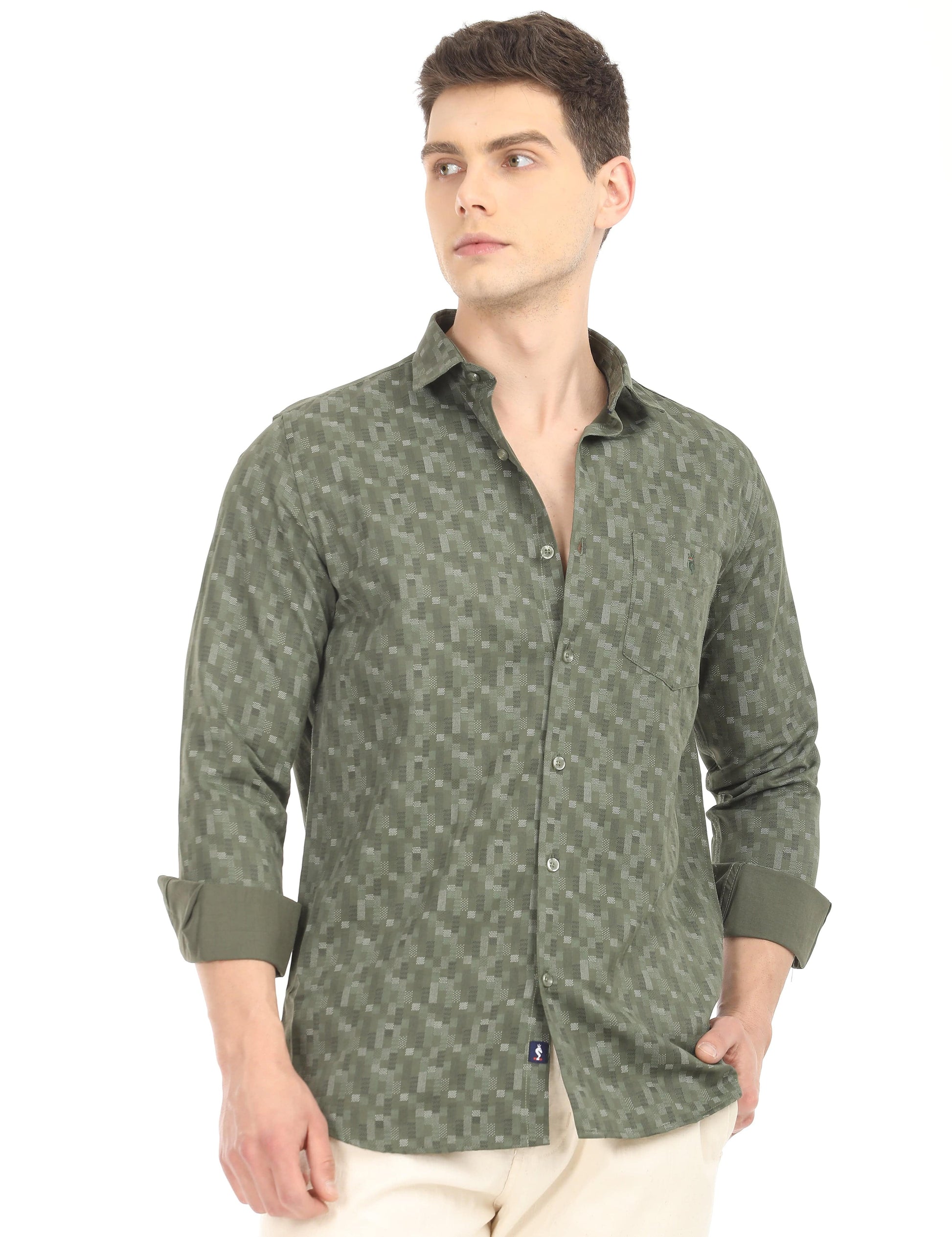 Men's Slim Fit Printed Full Sleeves Casual Shirt