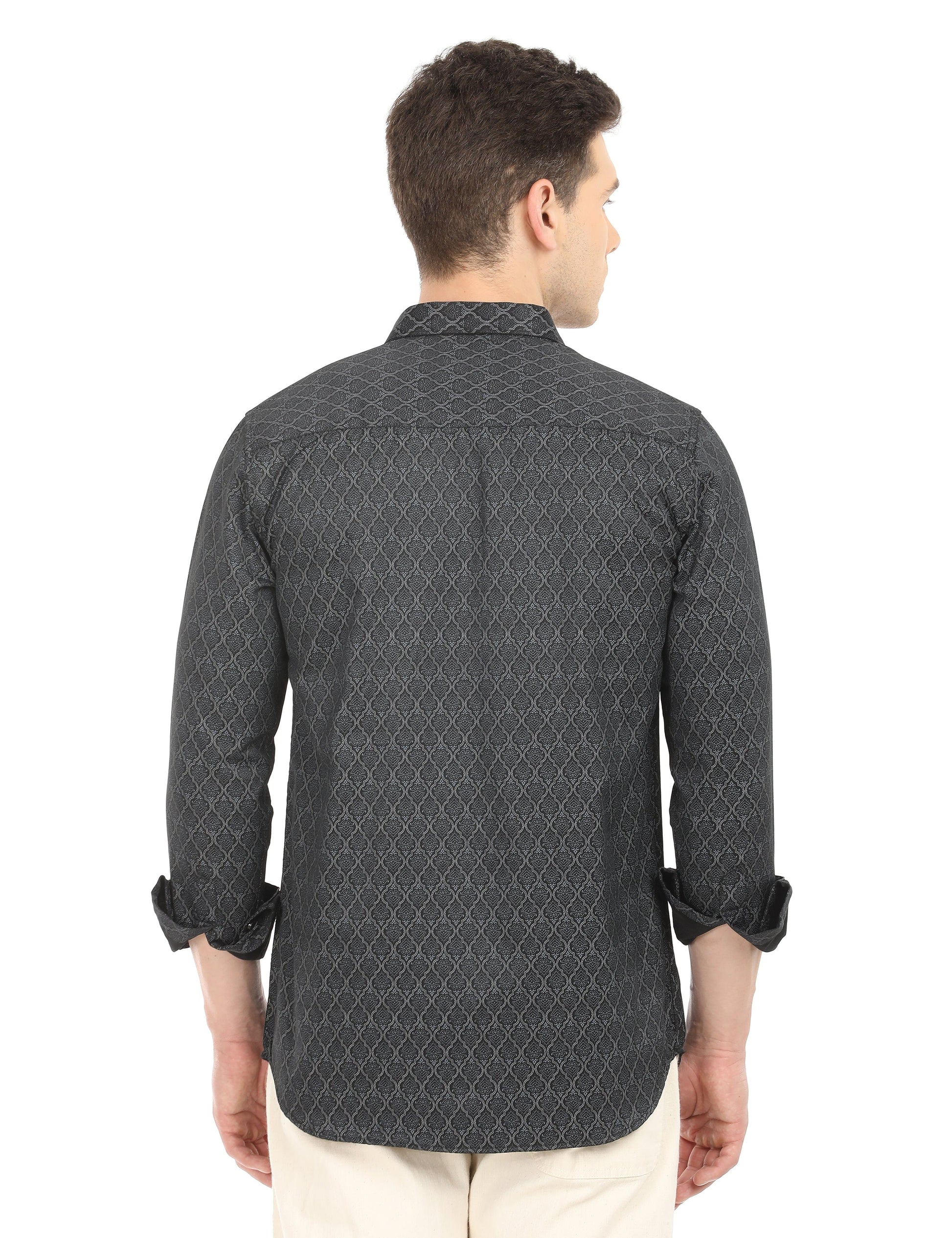 Men's Slim Fit Printed Full Sleeves Casual Shirt