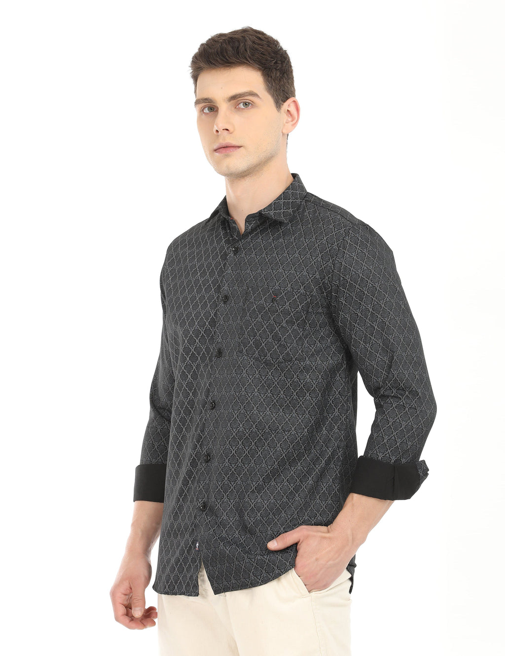 Men's Slim Fit Printed Full Sleeves Casual Shirt