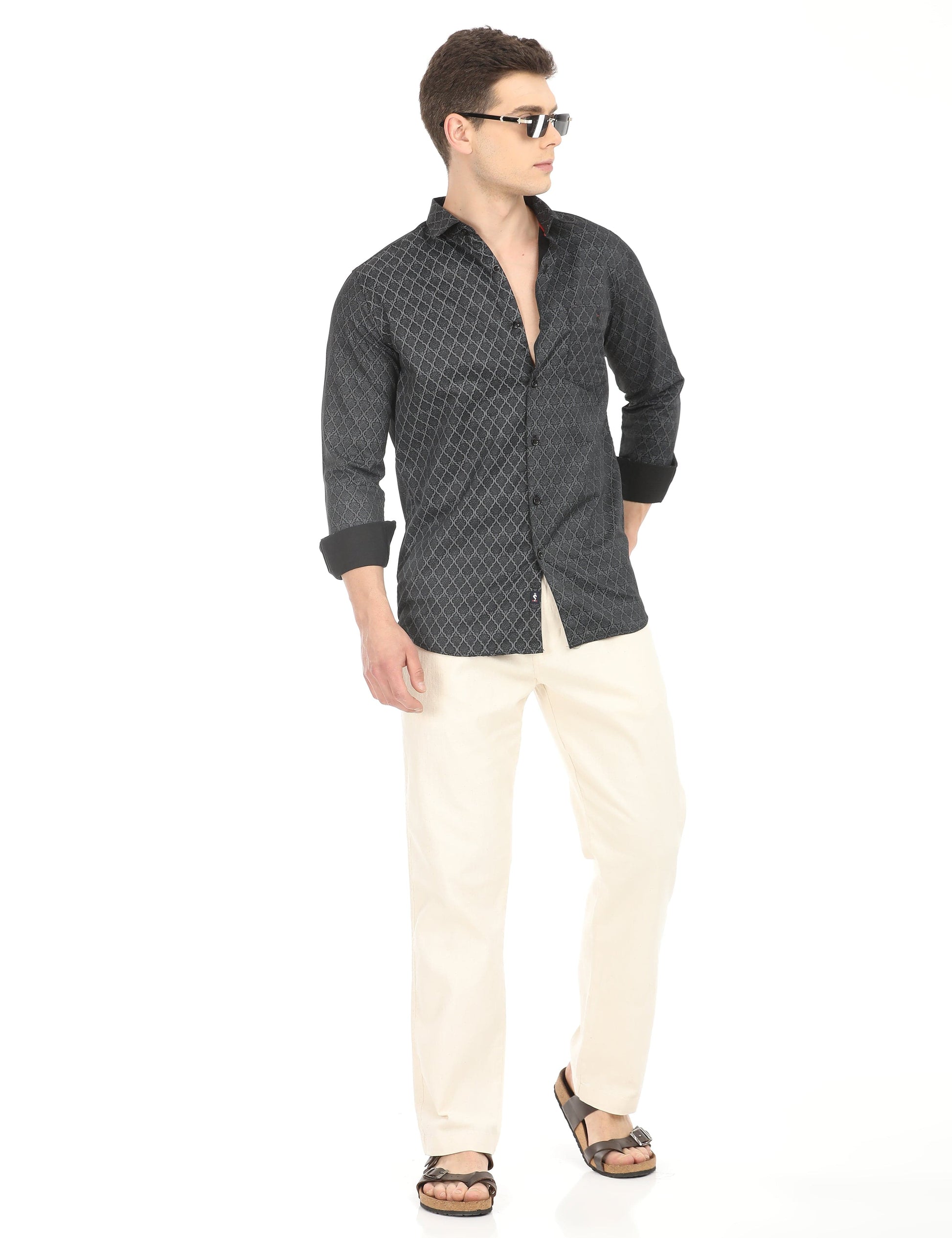 Men's Slim Fit Printed Full Sleeves Casual Shirt