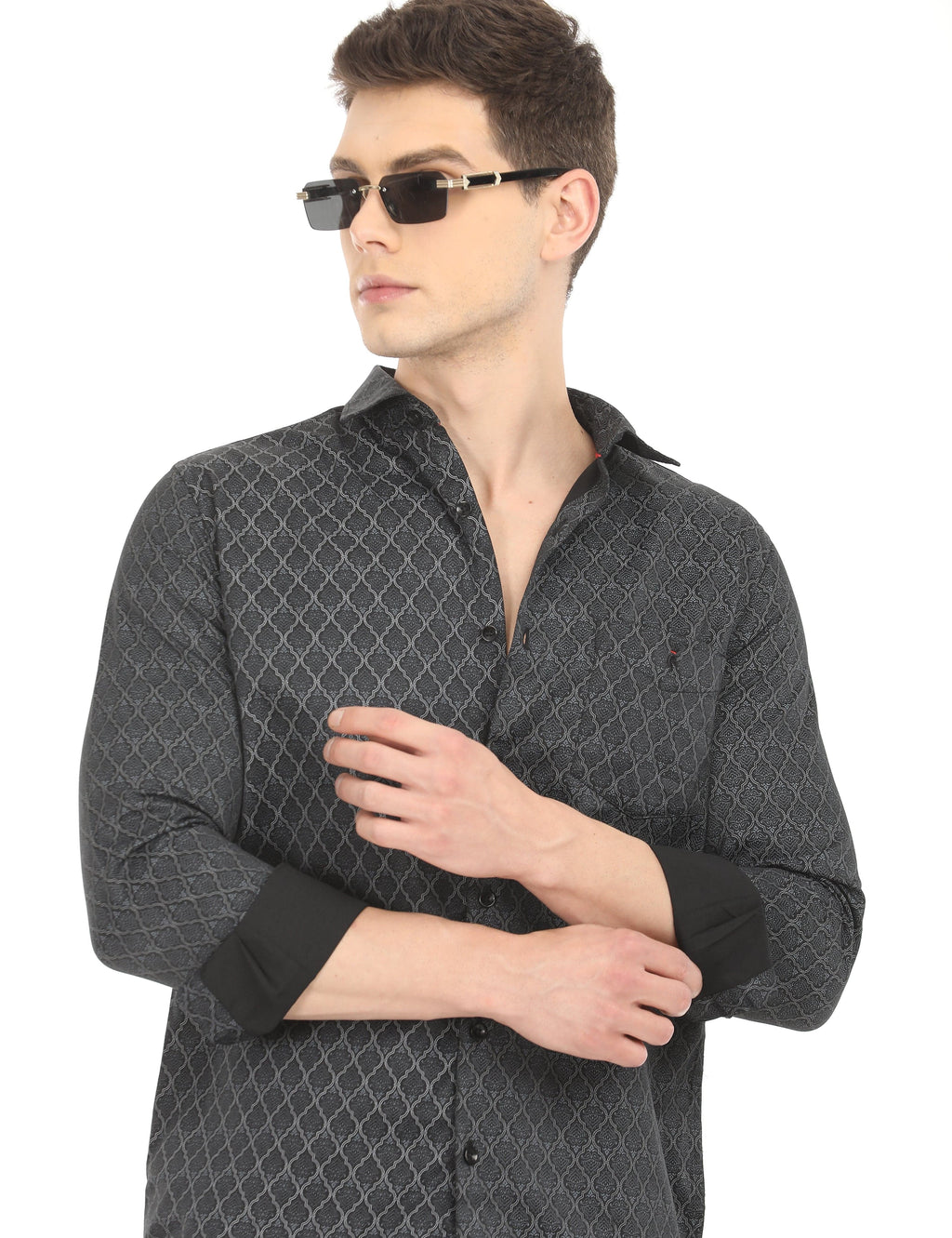 Men's Slim Fit Printed Full Sleeves Casual Shirt