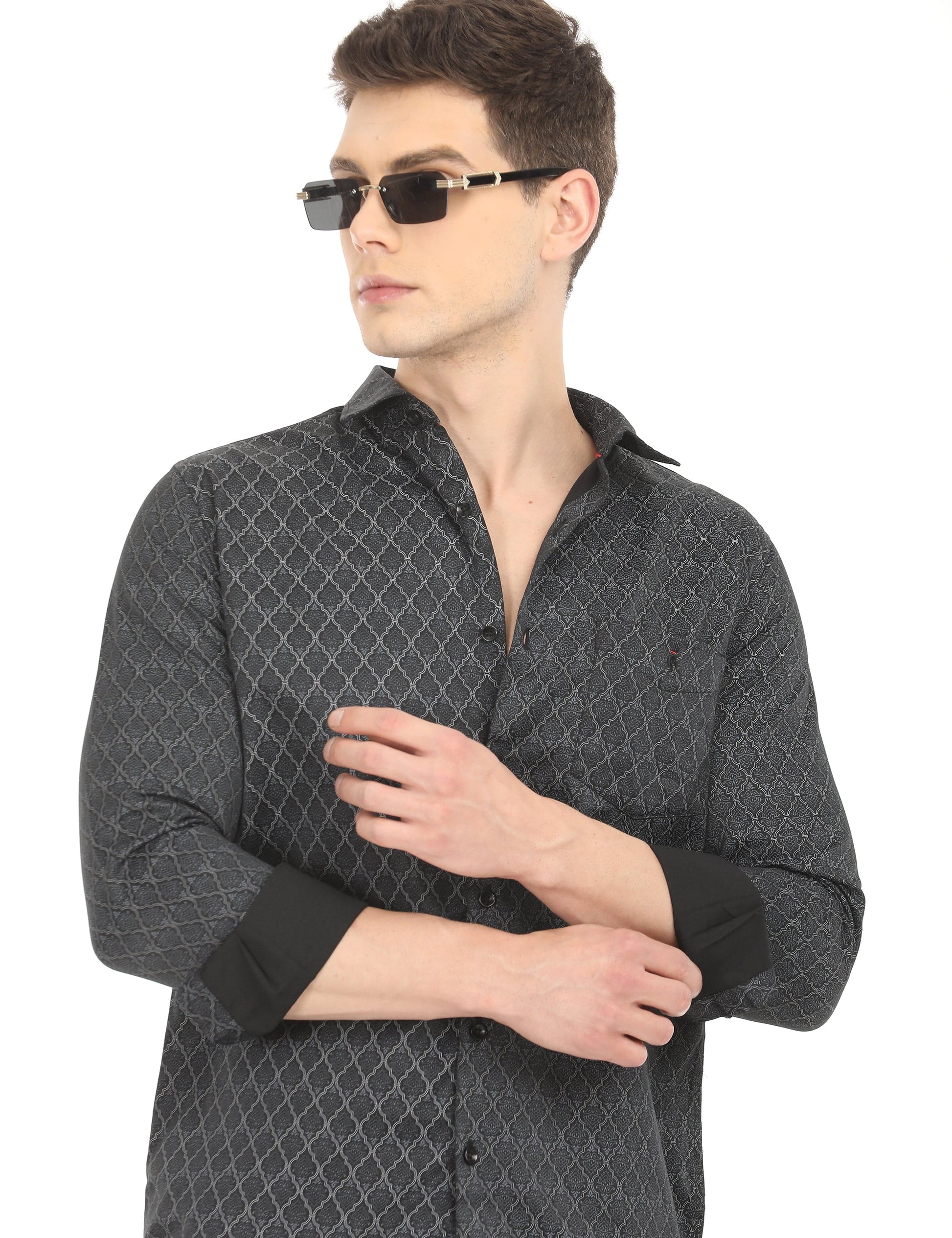 Men's Slim Fit Printed Full Sleeves Casual Shirt