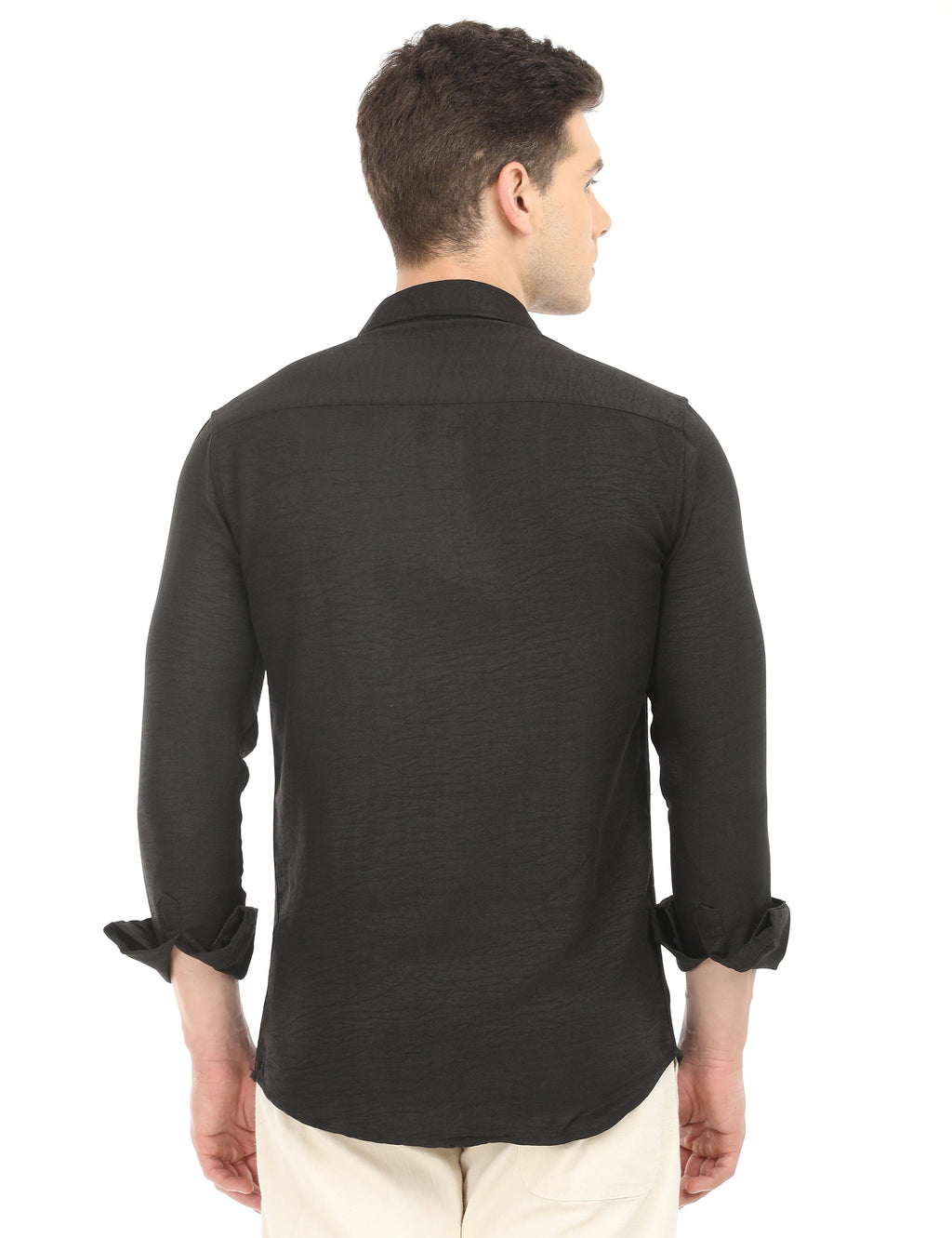 Men's Slim Fit Solid Full Sleeves Casual Shirt