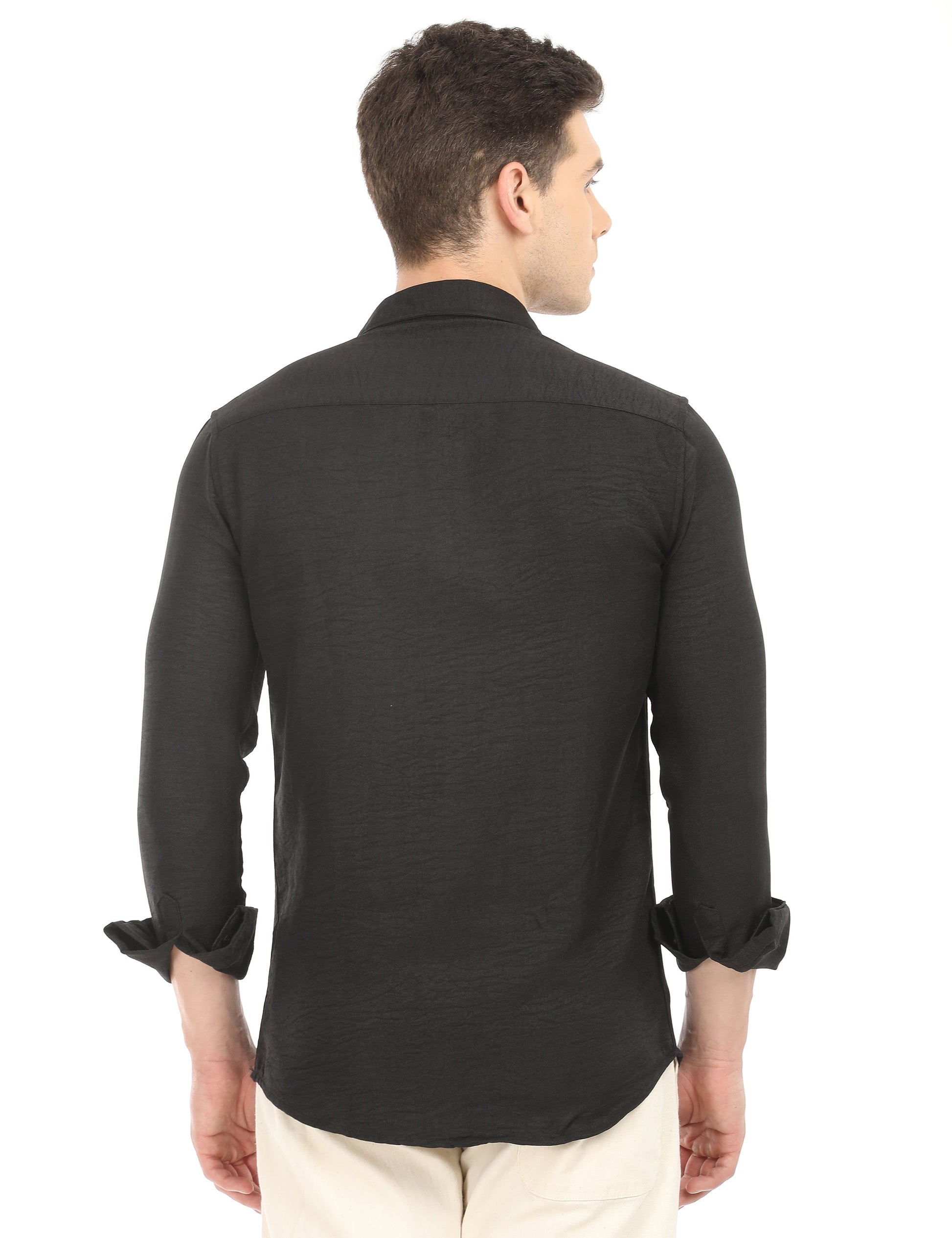 Men's Slim Fit Solid Full Sleeves Casual Shirt