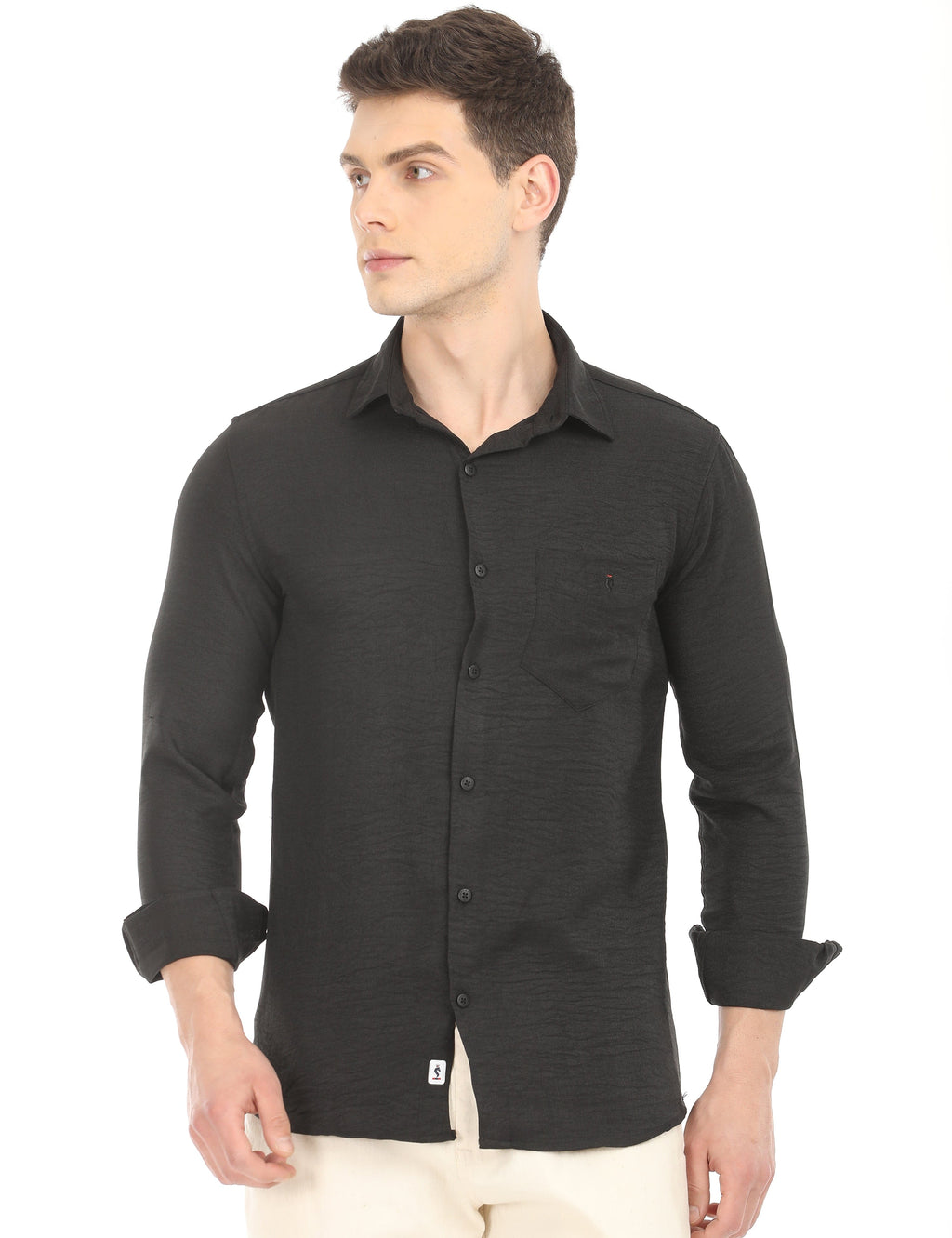 Men's Slim Fit Solid Full Sleeves Casual Shirt