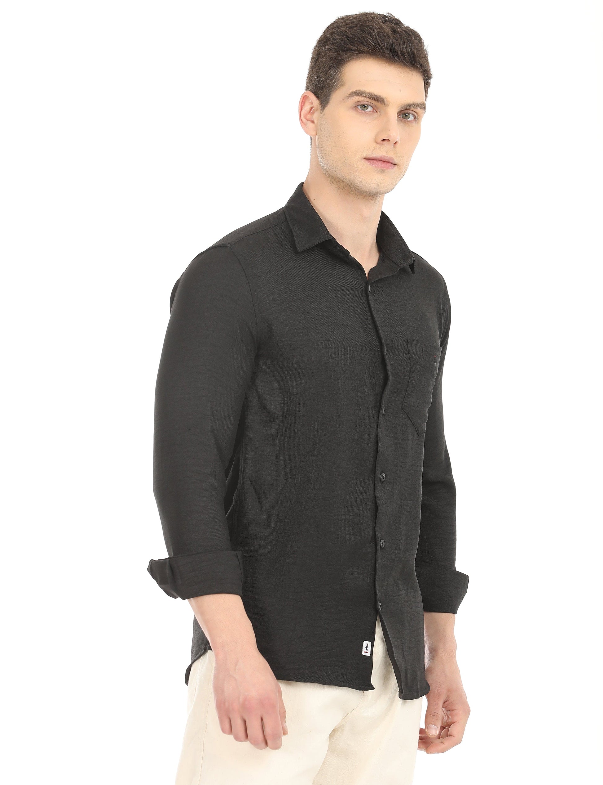 Men's Slim Fit Solid Full Sleeves Casual Shirt
