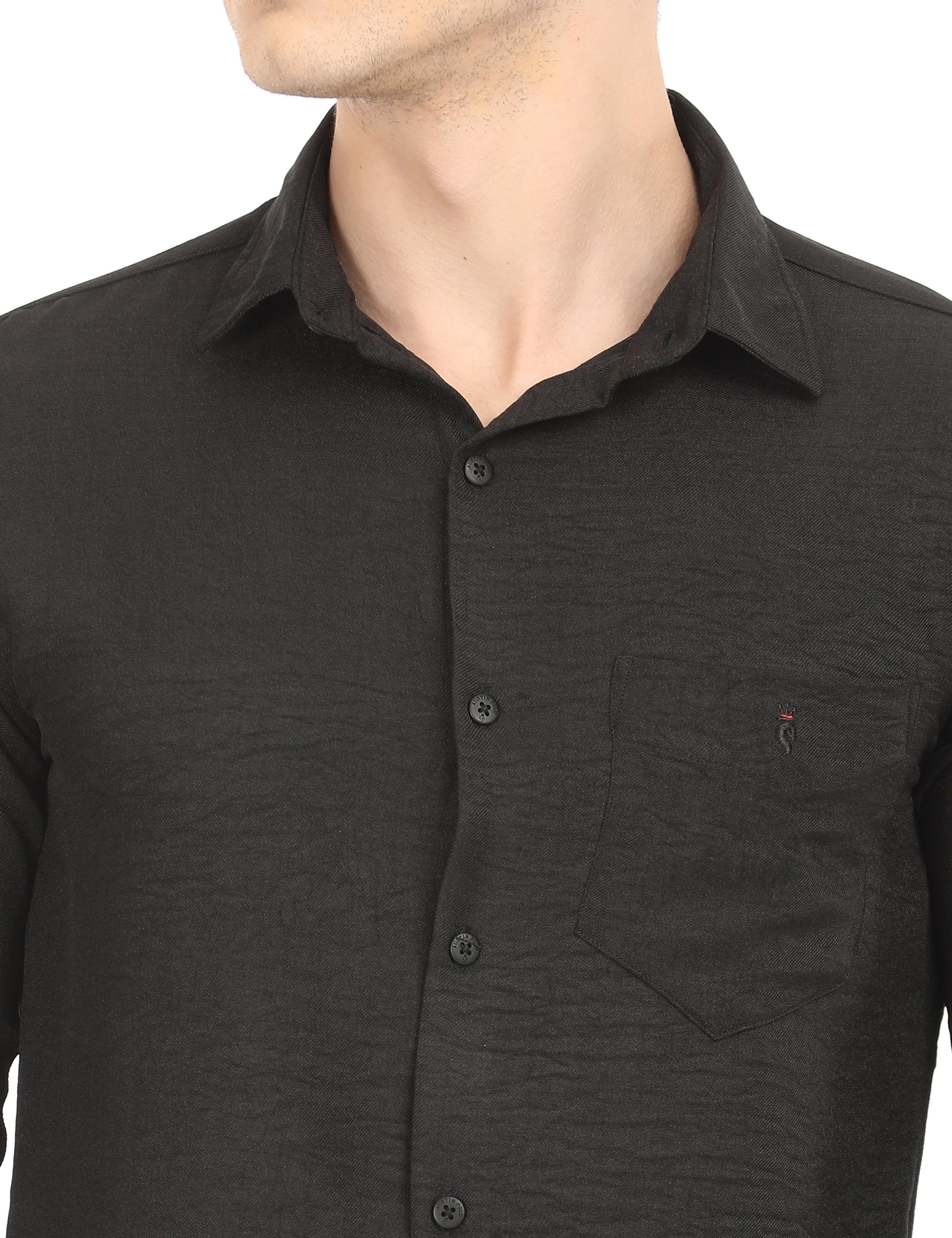Men's Slim Fit Solid Full Sleeves Casual Shirt