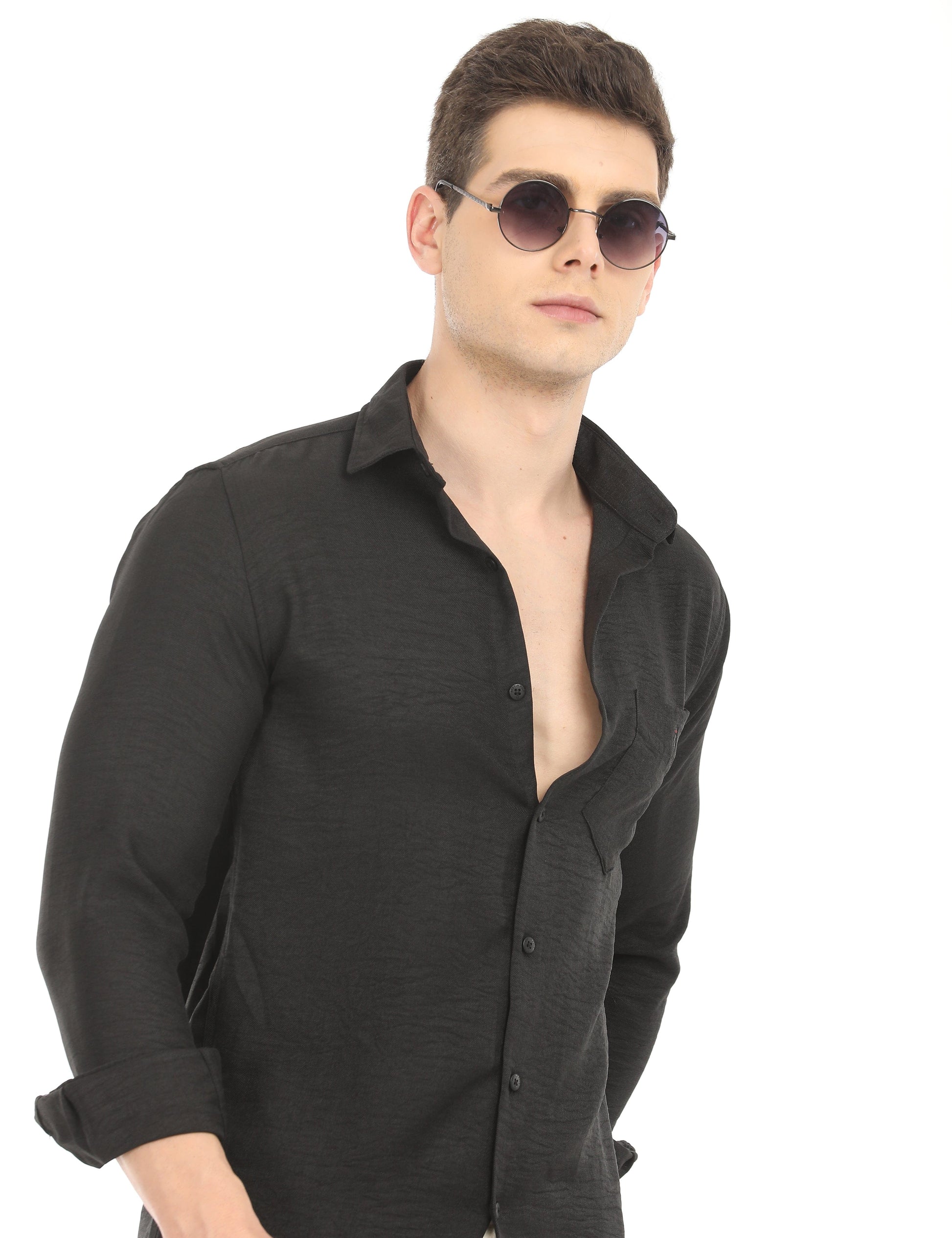 Men's Slim Fit Solid Full Sleeves Casual Shirt