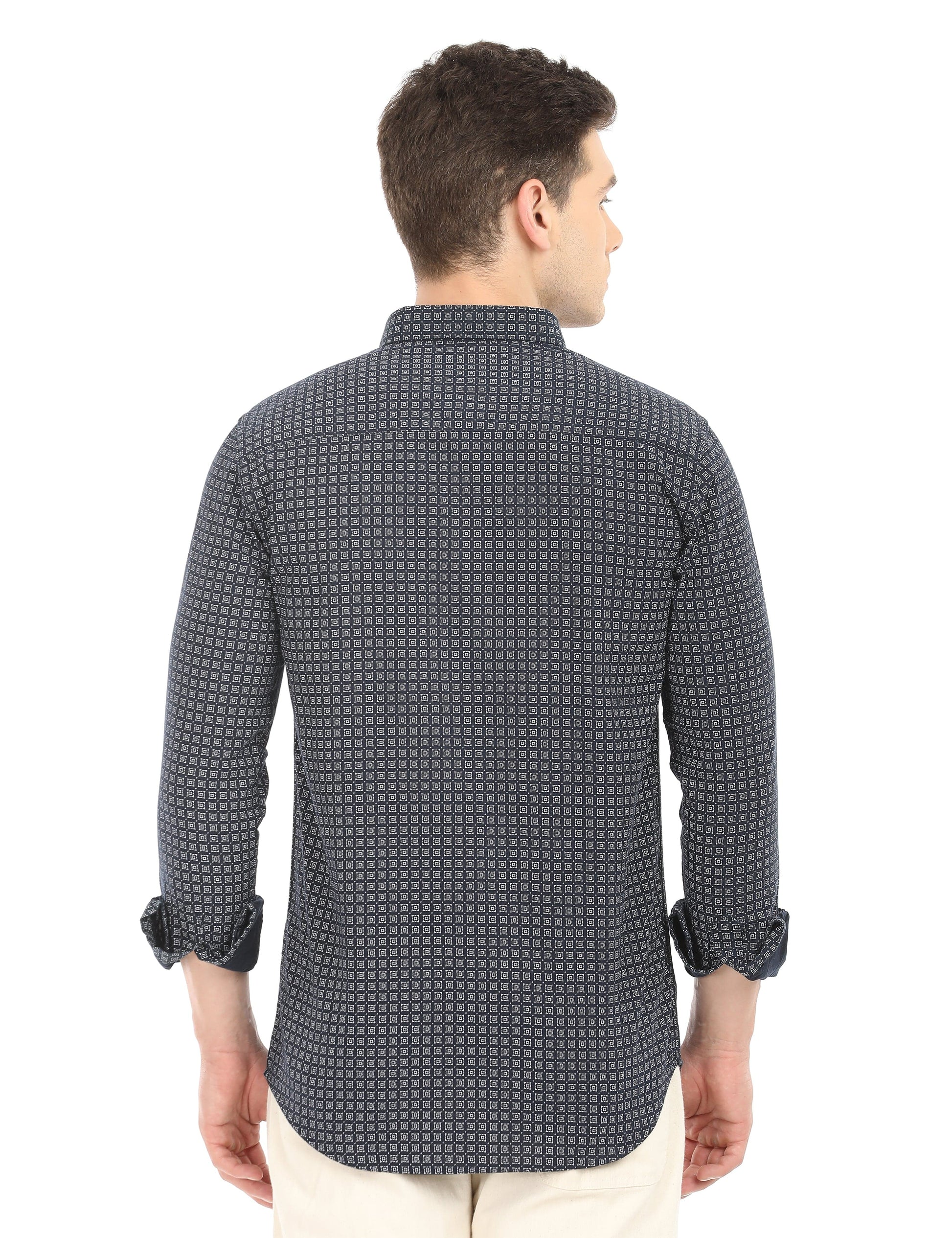 Men's Slim Fit Printed Full Sleeves Casual Shirt
