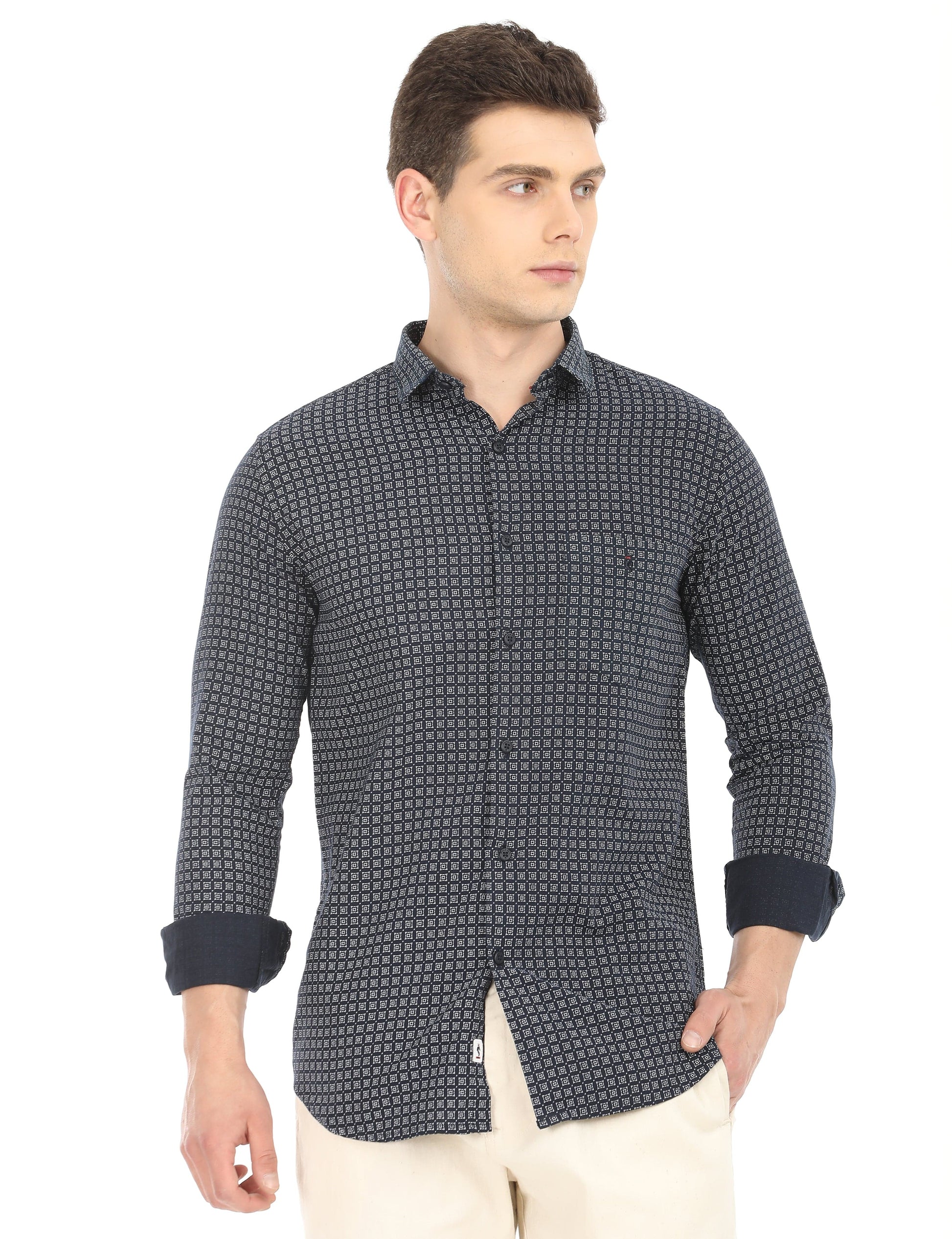 Men's Slim Fit Printed Full Sleeves Casual Shirt