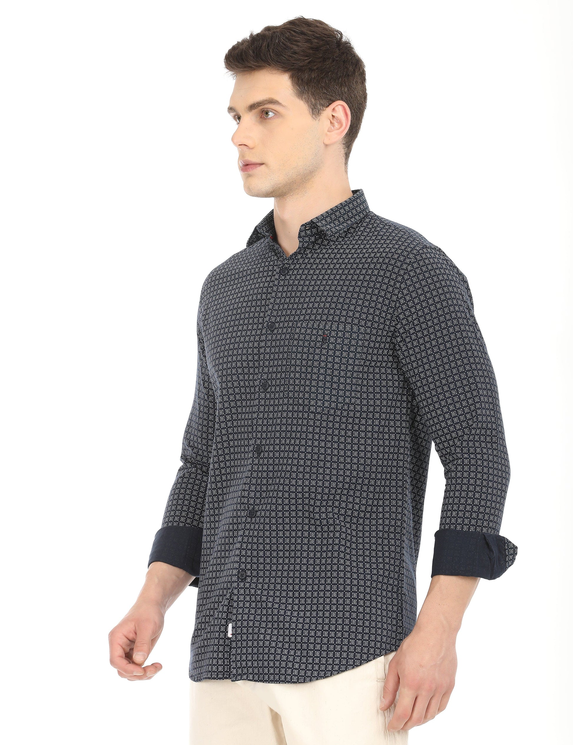 Men's Slim Fit Printed Full Sleeves Casual Shirt