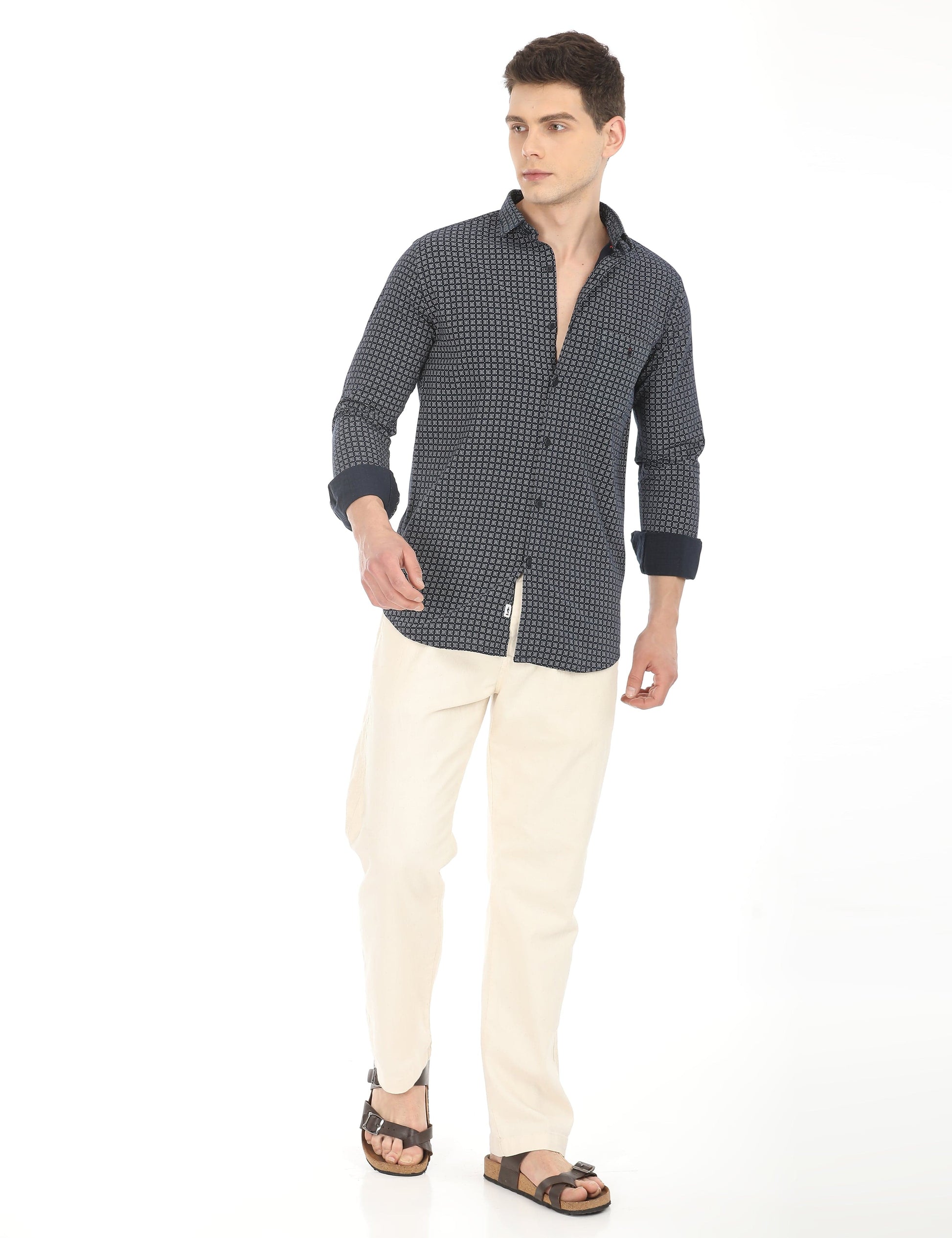 Men's Slim Fit Printed Full Sleeves Casual Shirt