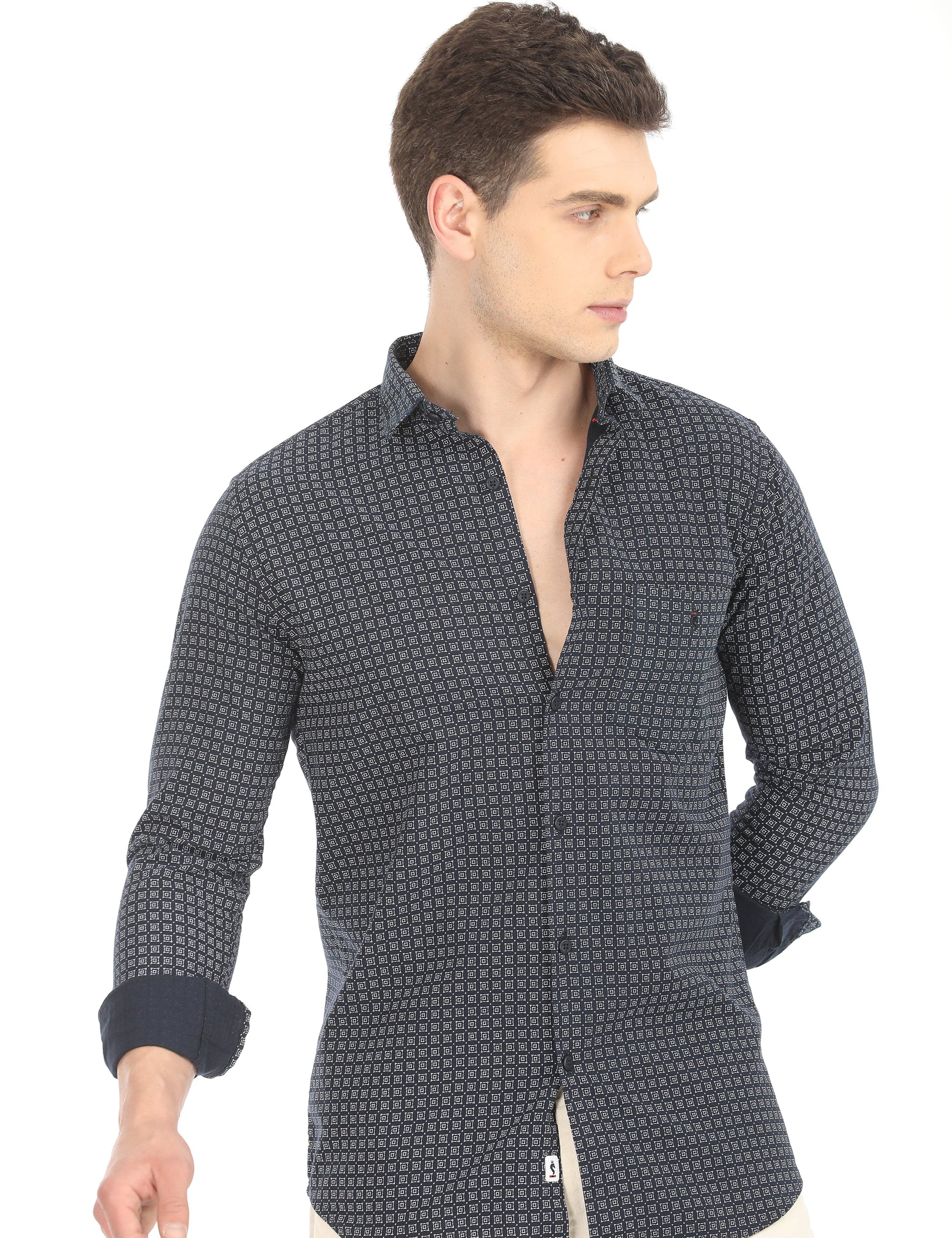 Men's Slim Fit Printed Full Sleeves Casual Shirt