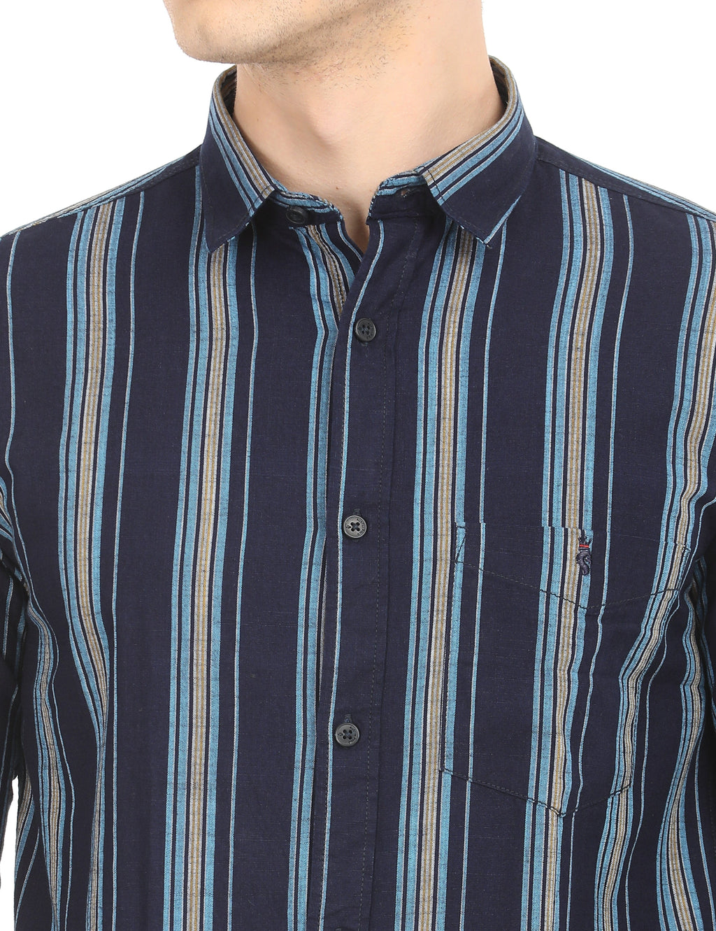 Men's Slim Fit Stripes Full Sleeves Casual Shirt