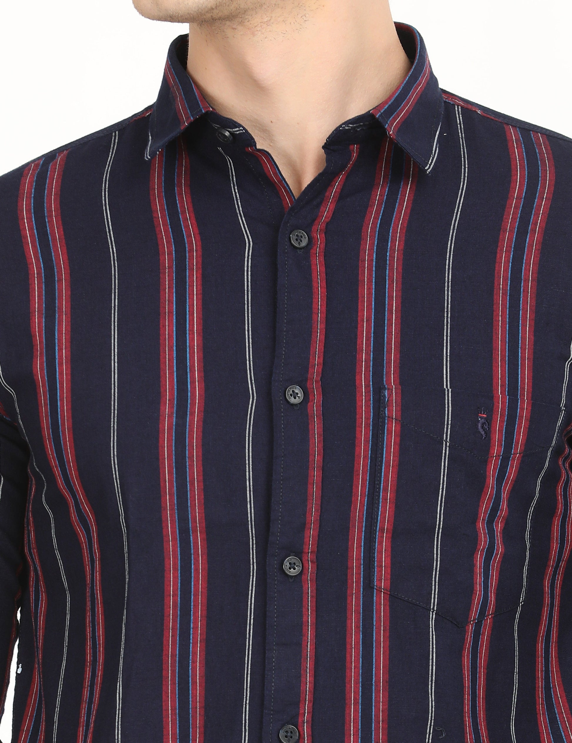 Men's Slim Fit Stripes Full Sleeves Casual Shirt