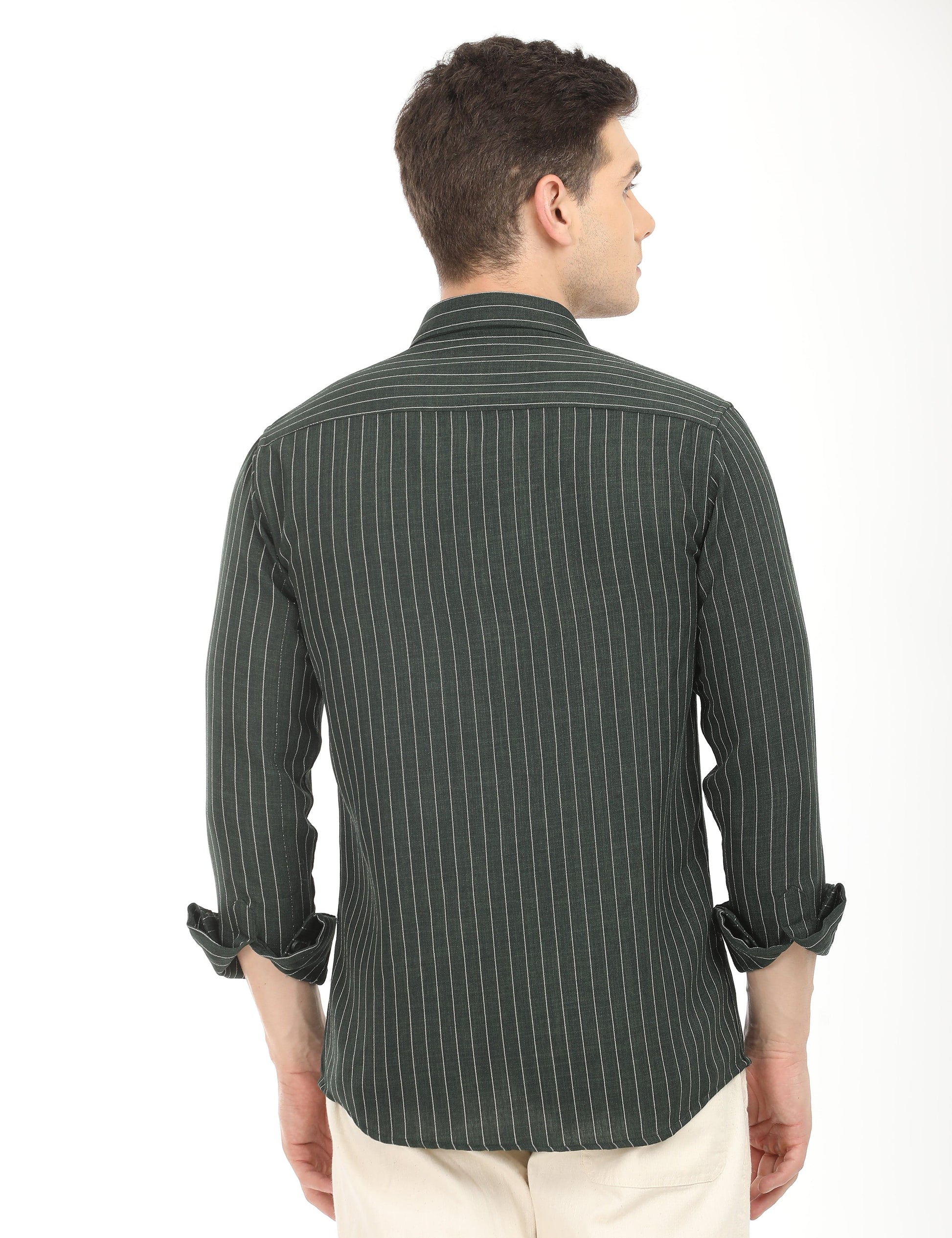 Men's Slim Fit Stripes Full Sleeves Casual Shirt