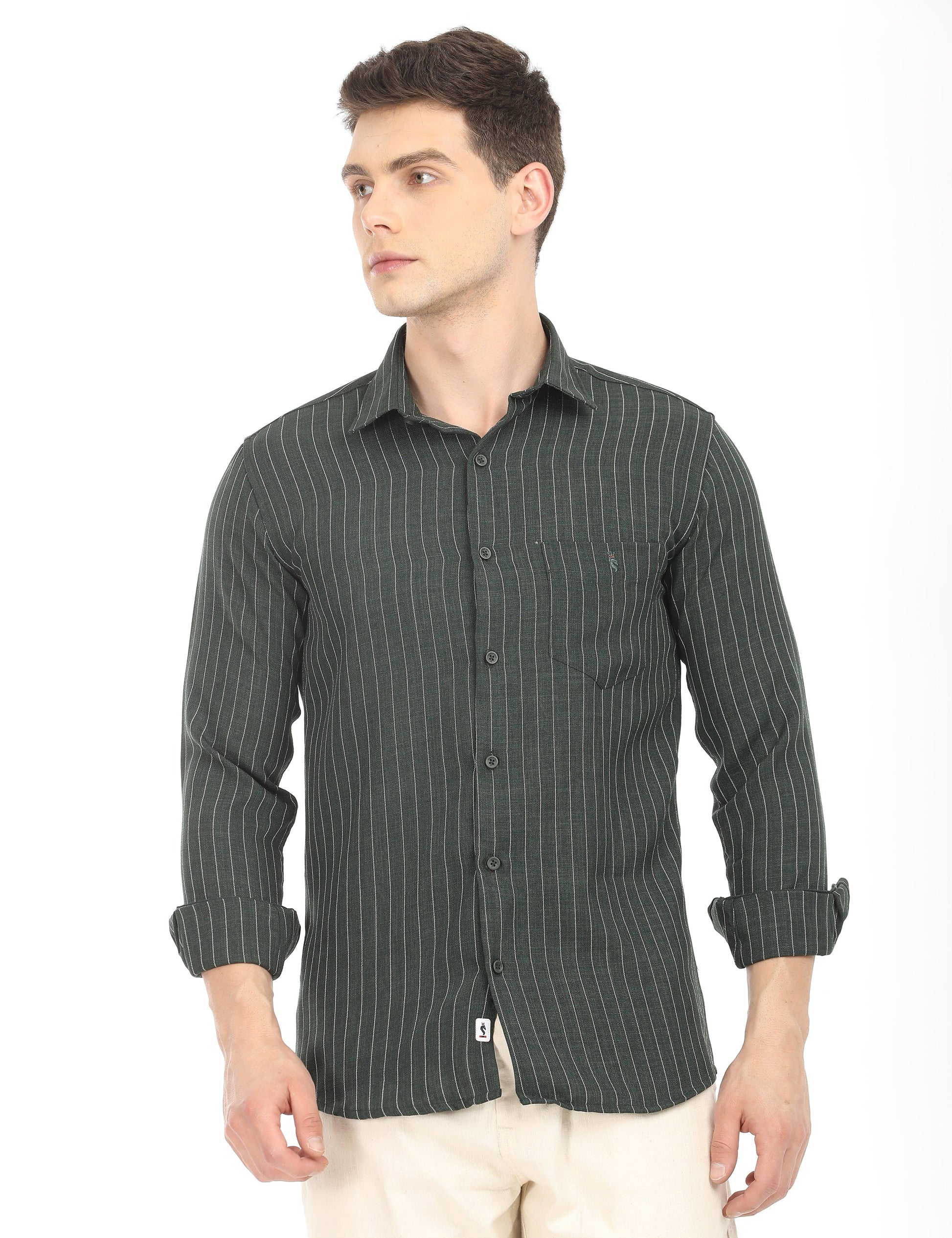 Men's Slim Fit Stripes Full Sleeves Casual Shirt