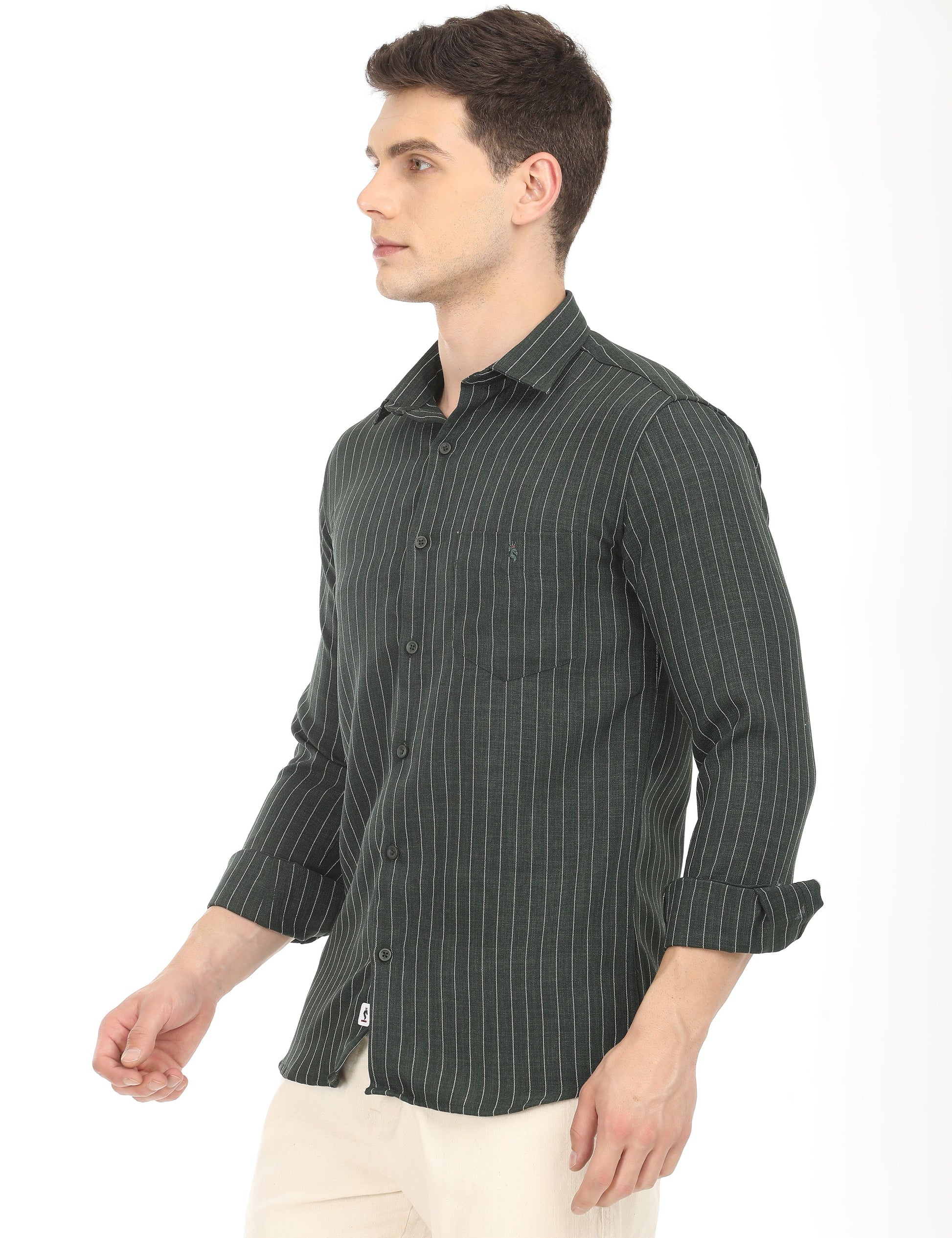 Men's Slim Fit Stripes Full Sleeves Casual Shirt