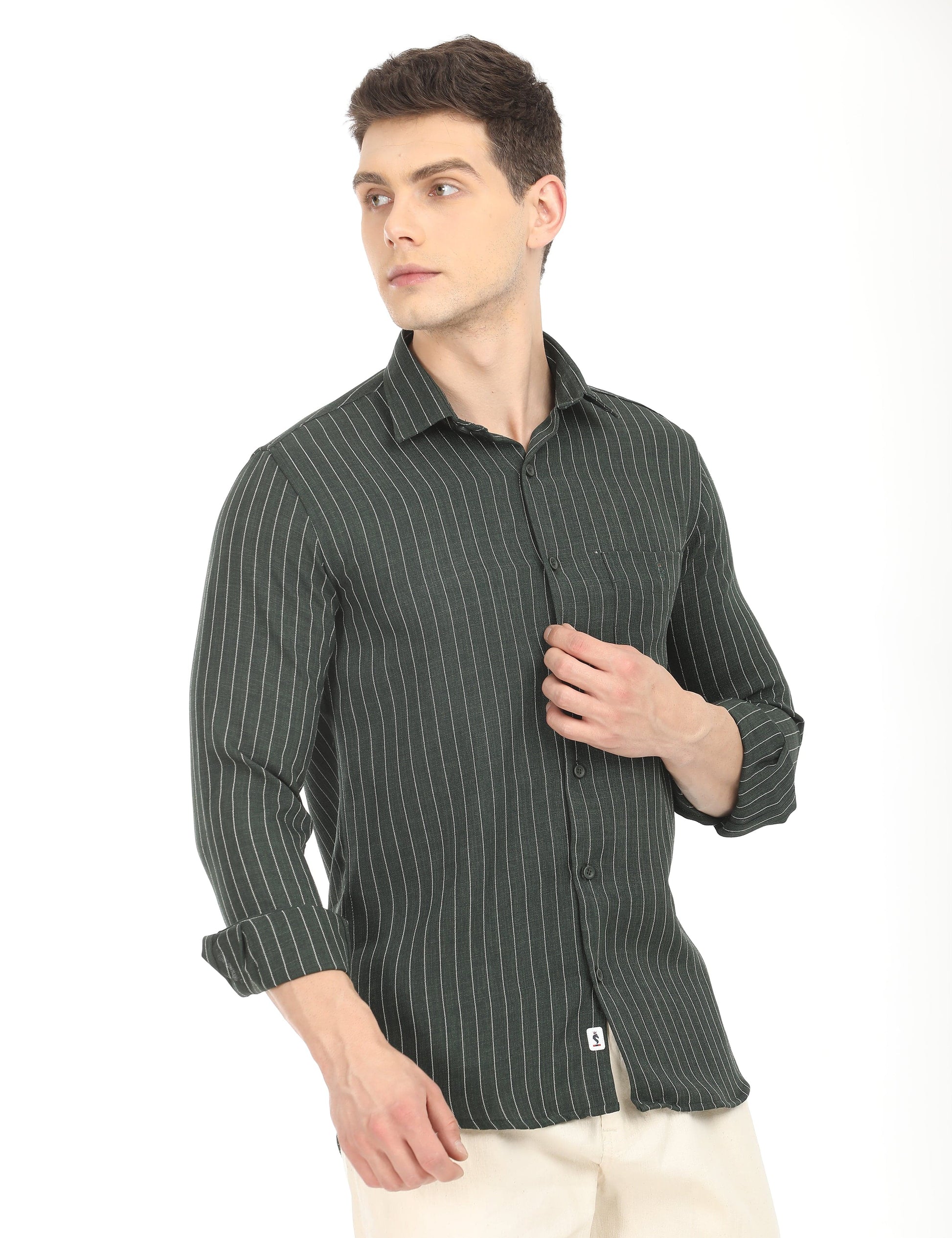 Men's Slim Fit Stripes Full Sleeves Casual Shirt