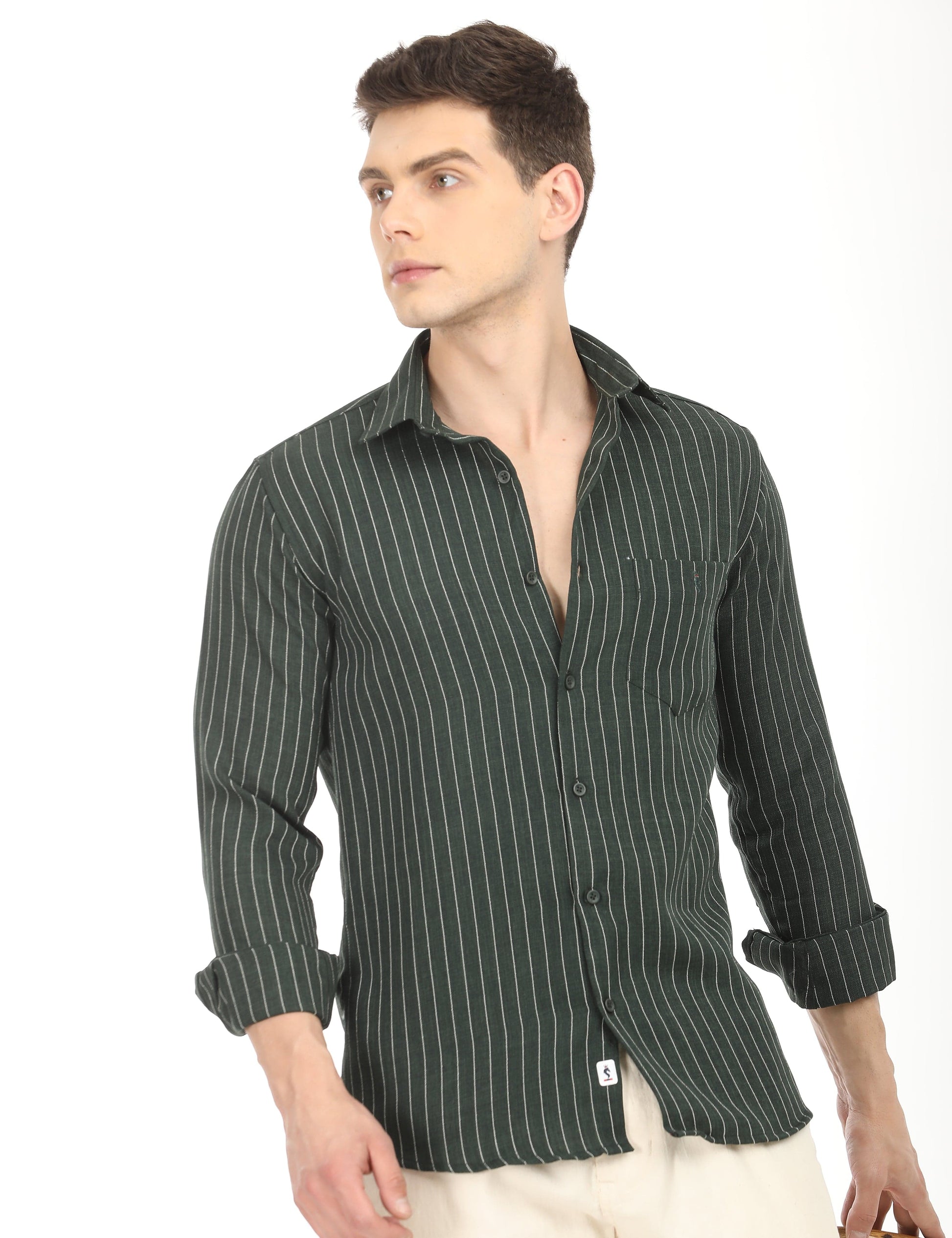 Men's Slim Fit Stripes Full Sleeves Casual Shirt