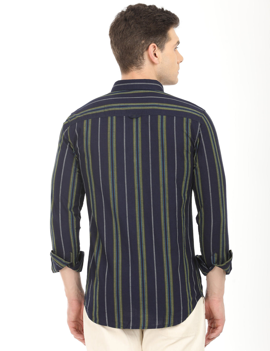 Men's Slim Fit Stripes Full Sleeves Casual Shirt