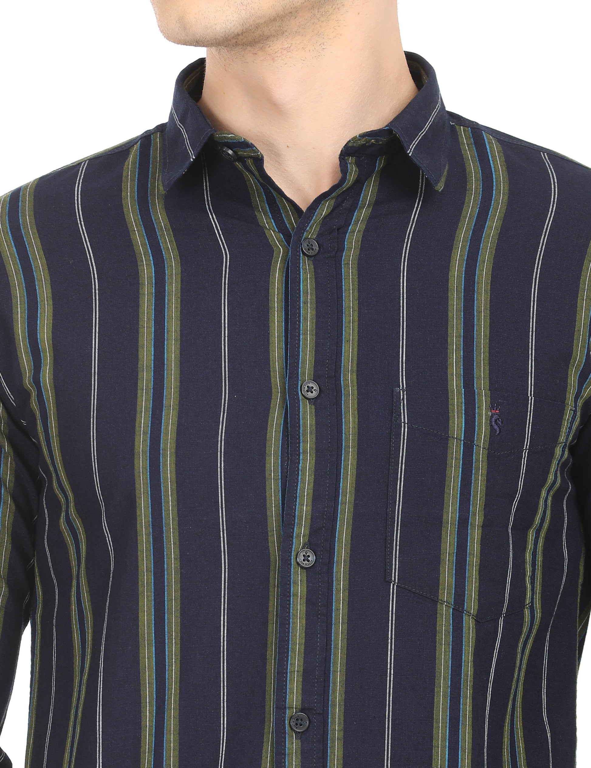 Men's Slim Fit Stripes Full Sleeves Casual Shirt
