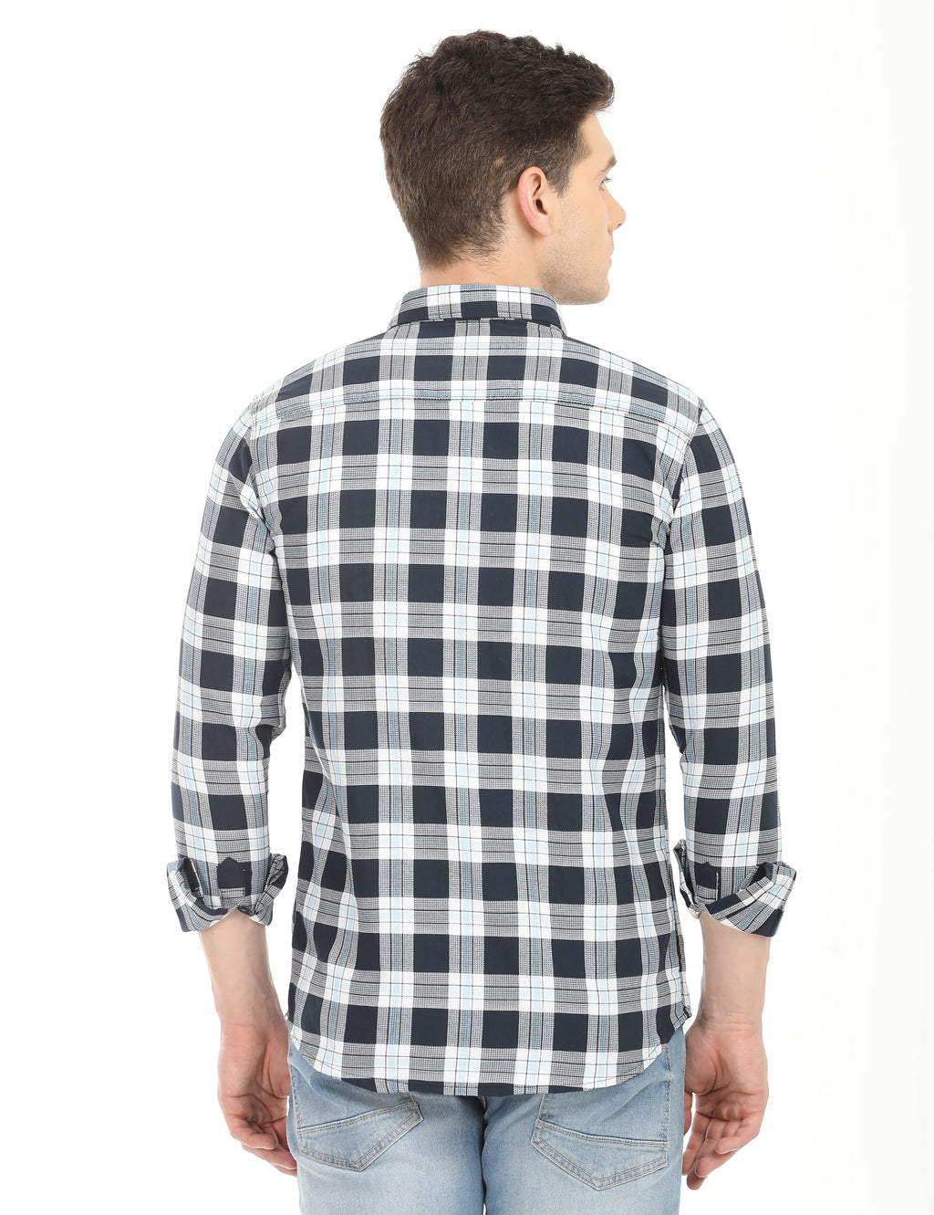 Men's Slim Fit Checks Full Sleeves Casual Shirt