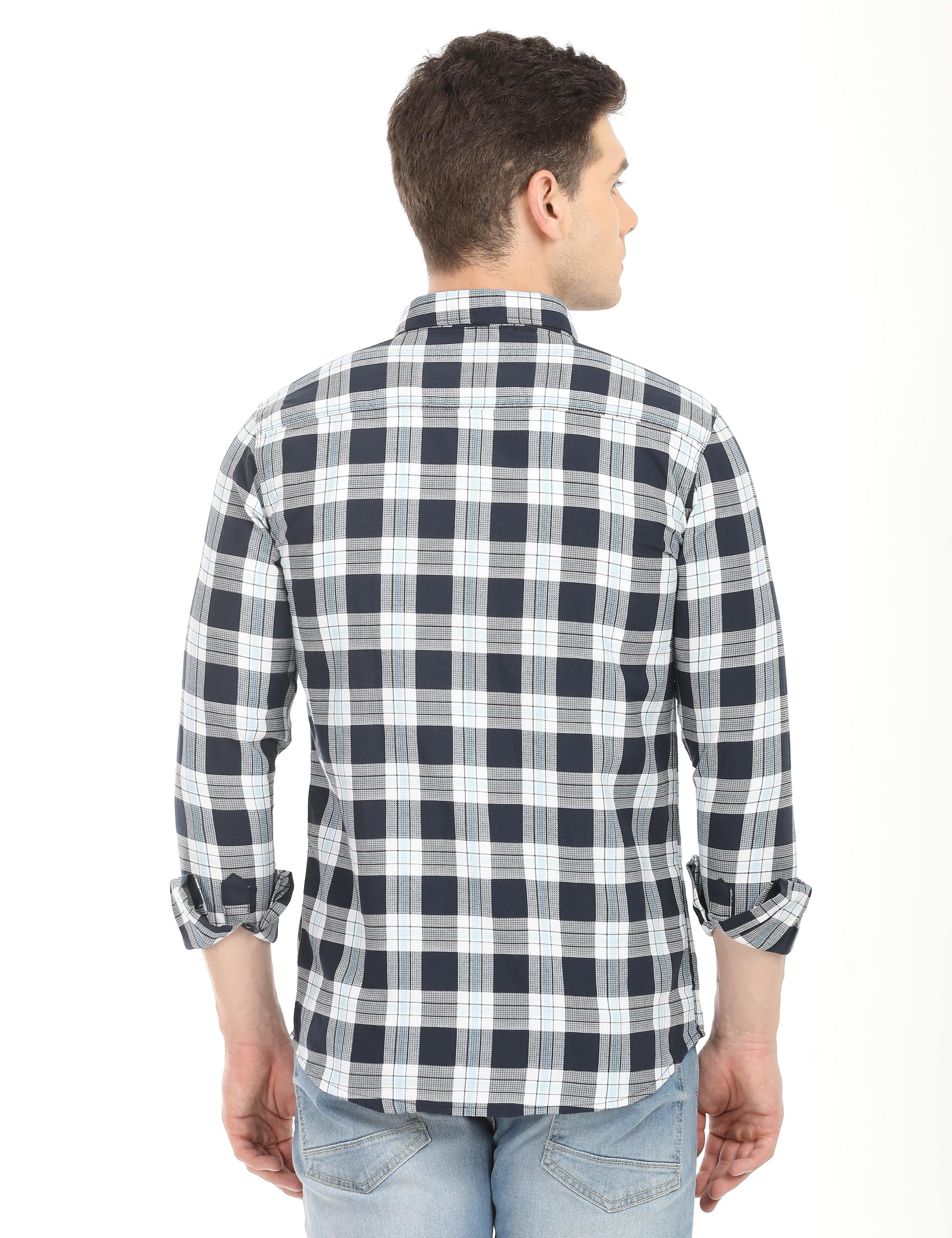 Men's Slim Fit Checks Full Sleeves Casual Shirt
