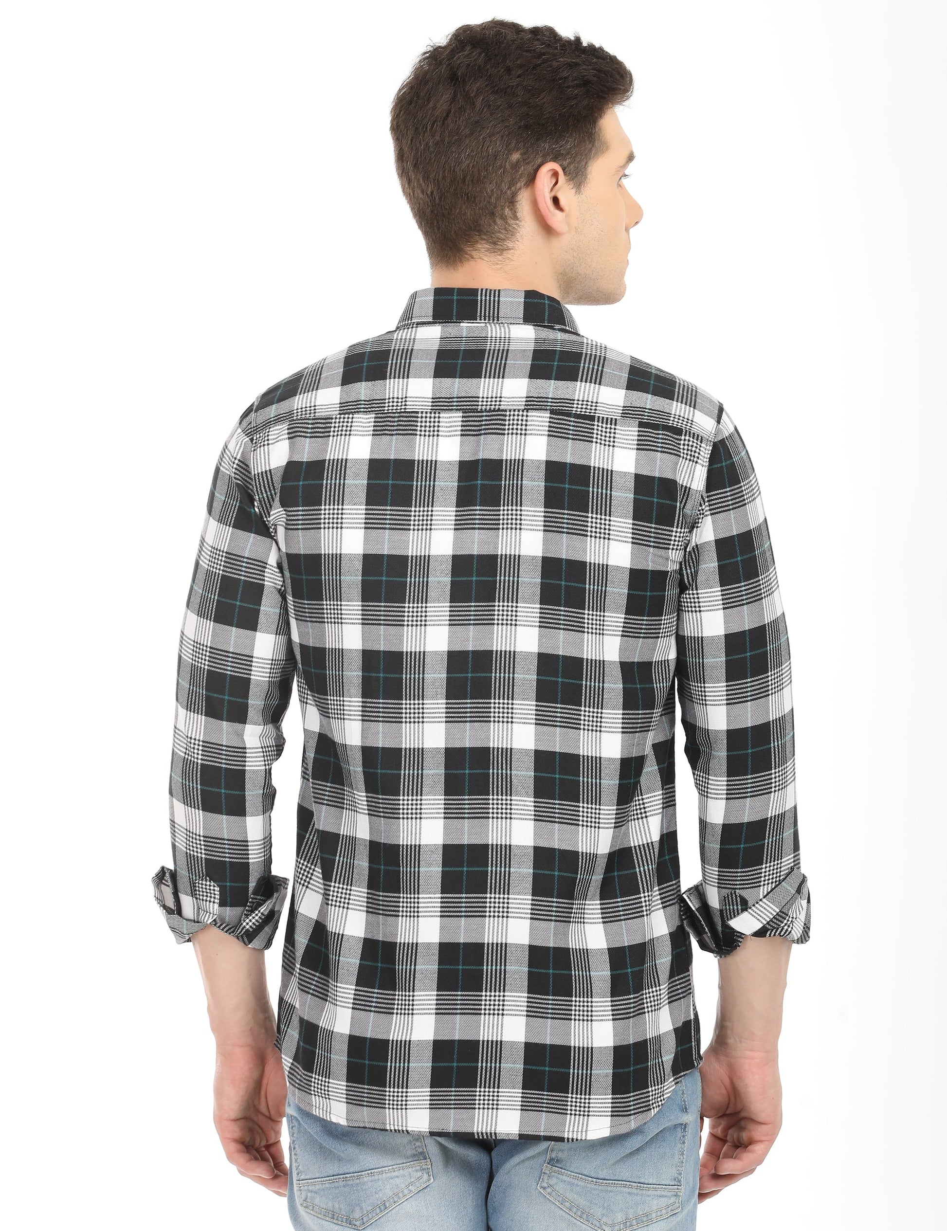 Men's Slim Fit Checks Full Sleeves Casual Shirt