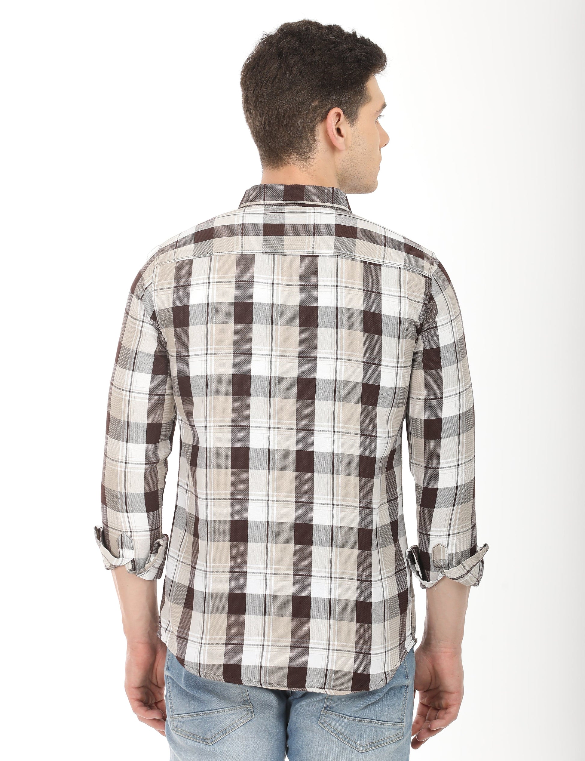 Men's Slim Fit Checks Full Sleeves Casual Shirt