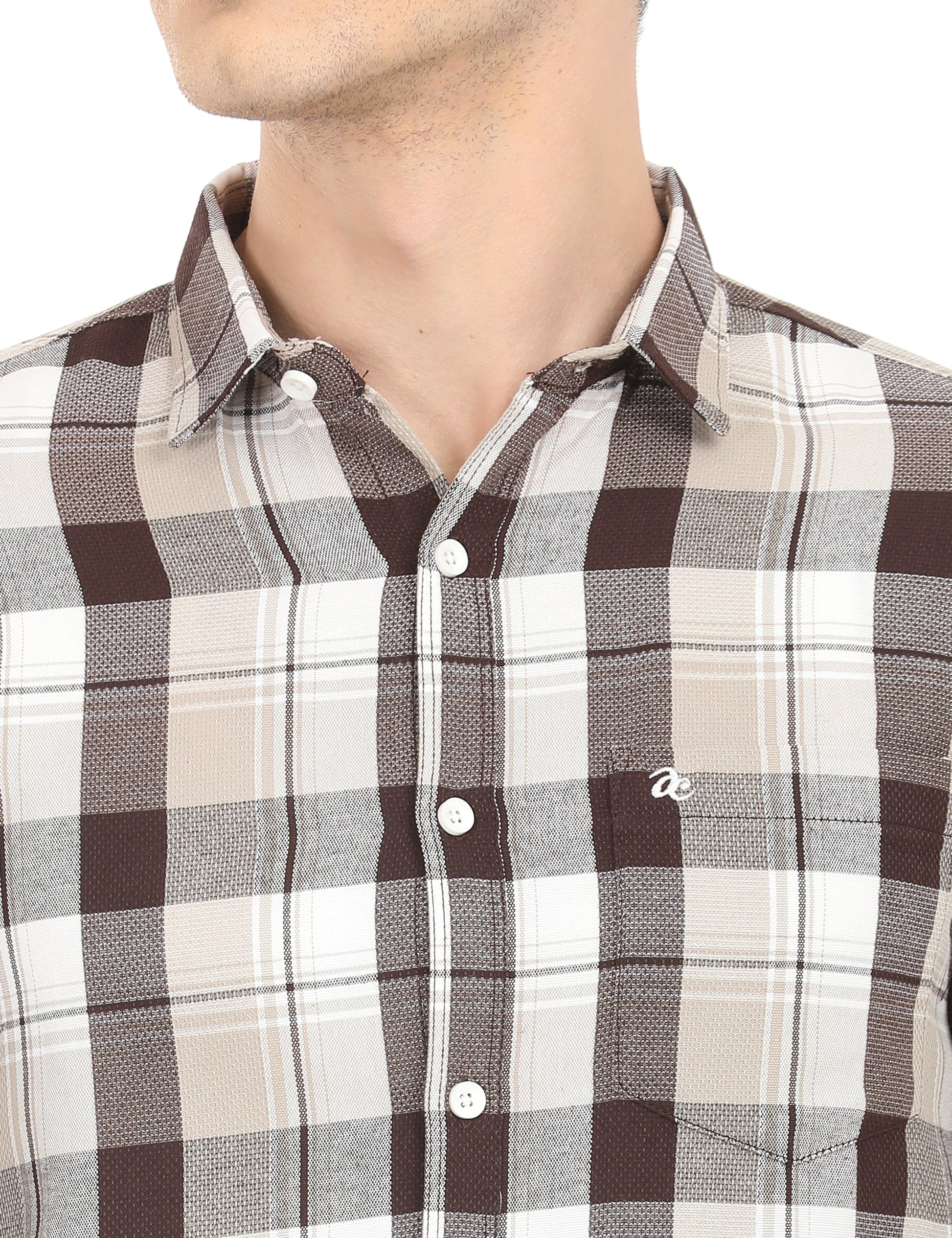 Men's Slim Fit Checks Full Sleeves Casual Shirt